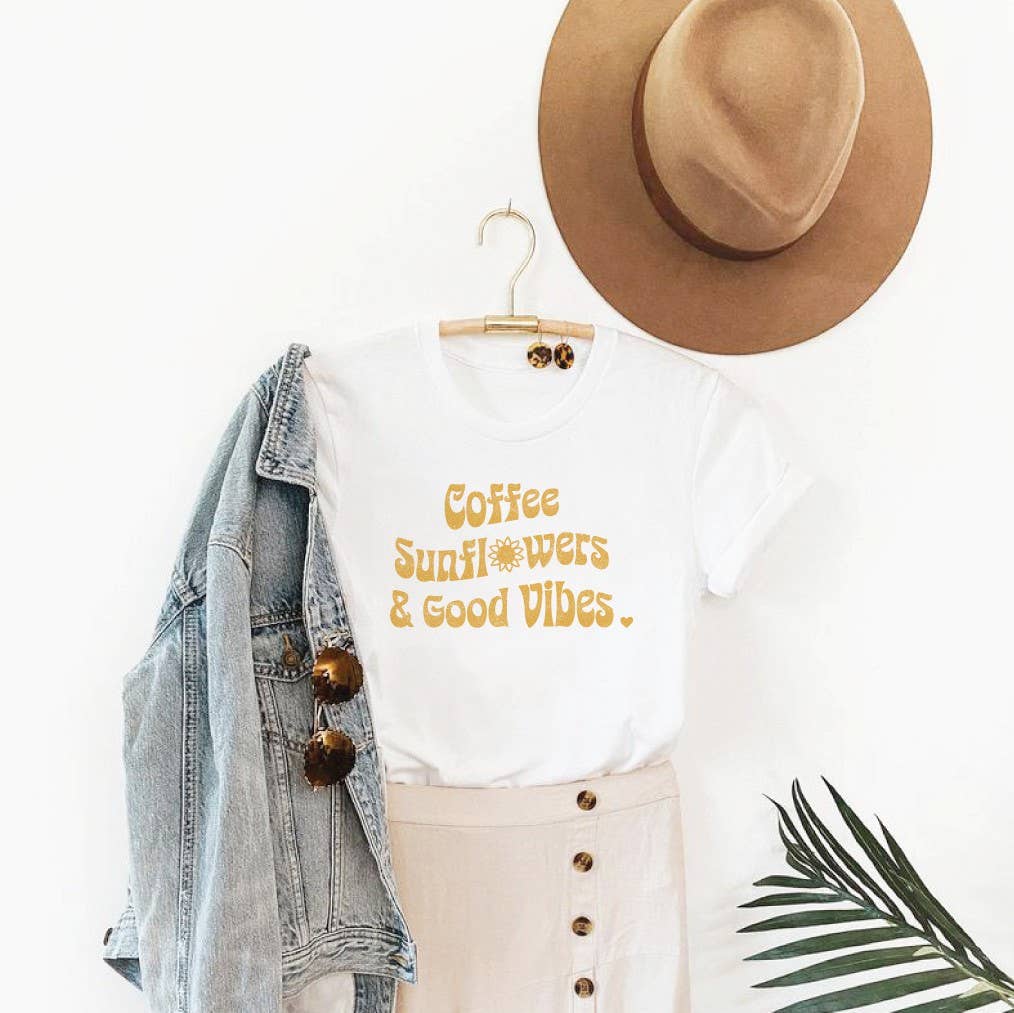 Coffee Sunflowers Graphic T-Shirt Hoodie, Sweatshirt | PodTeesHub.com