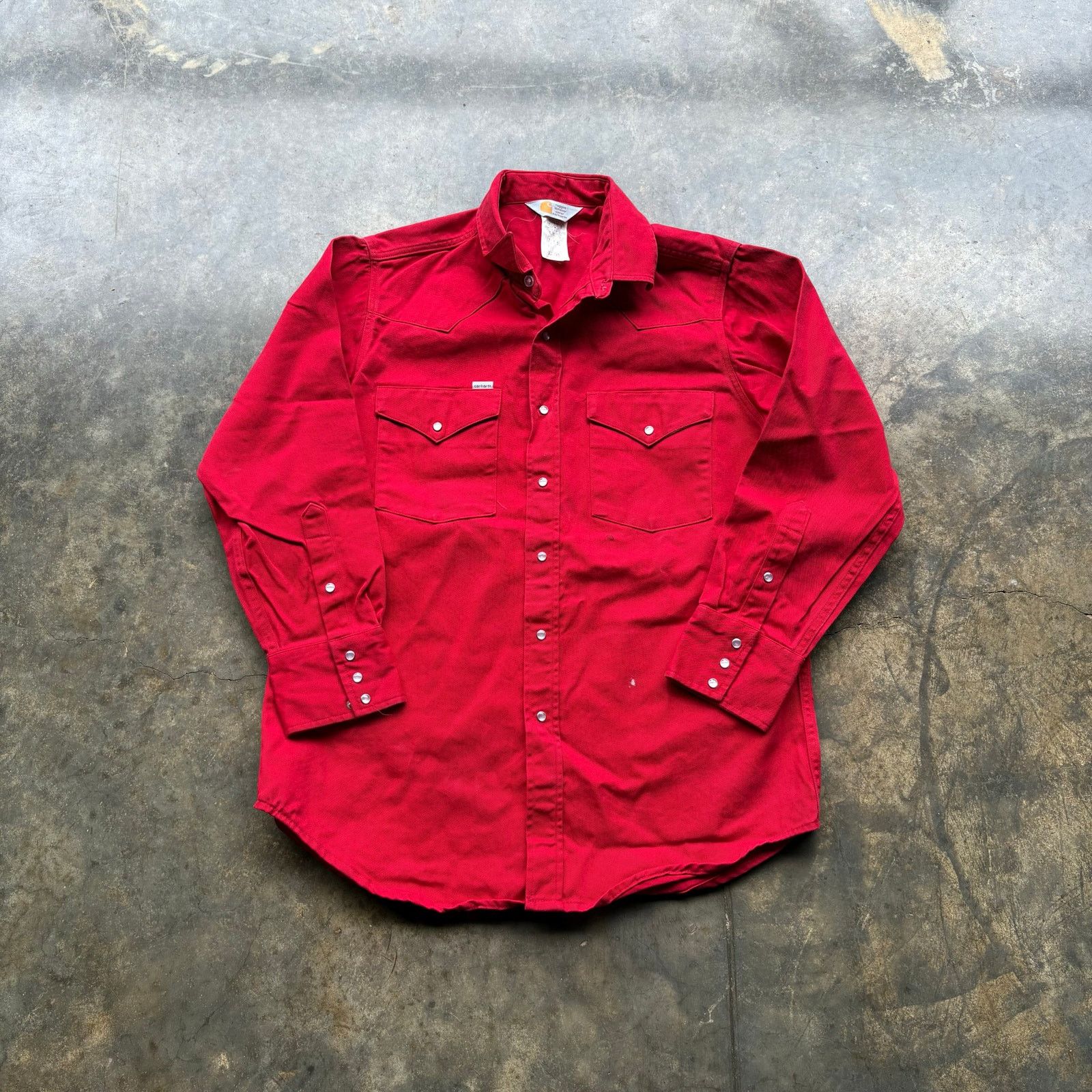 Carhartt Very Rare Vintage 80s Carhartt Pearl Snap Western Shirt Hoodie, Sweatshirt | PodTeesHub.com