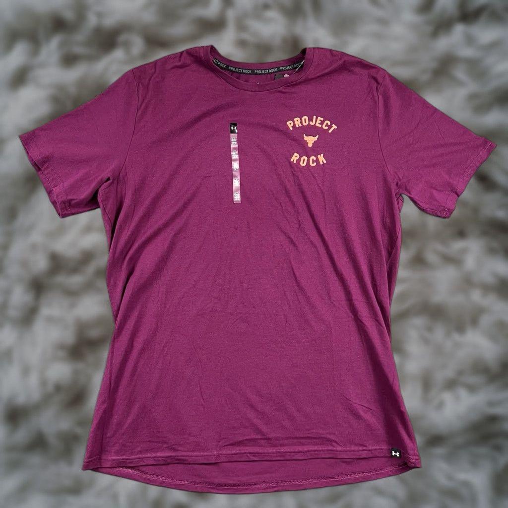 Armour Under Armour T Shirt Mens Xl Maroon Project Rock 7 Short Sleeve Athletic Workout Hoodie, Sweatshirt | PodTeesHub.com