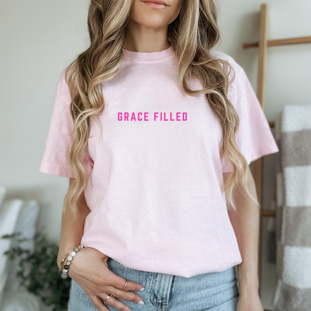 Grace Filled Christian Graphic Tee - Faith Tee - Spring Tee Hoodie, Sweatshirt | PodTeesHub.com