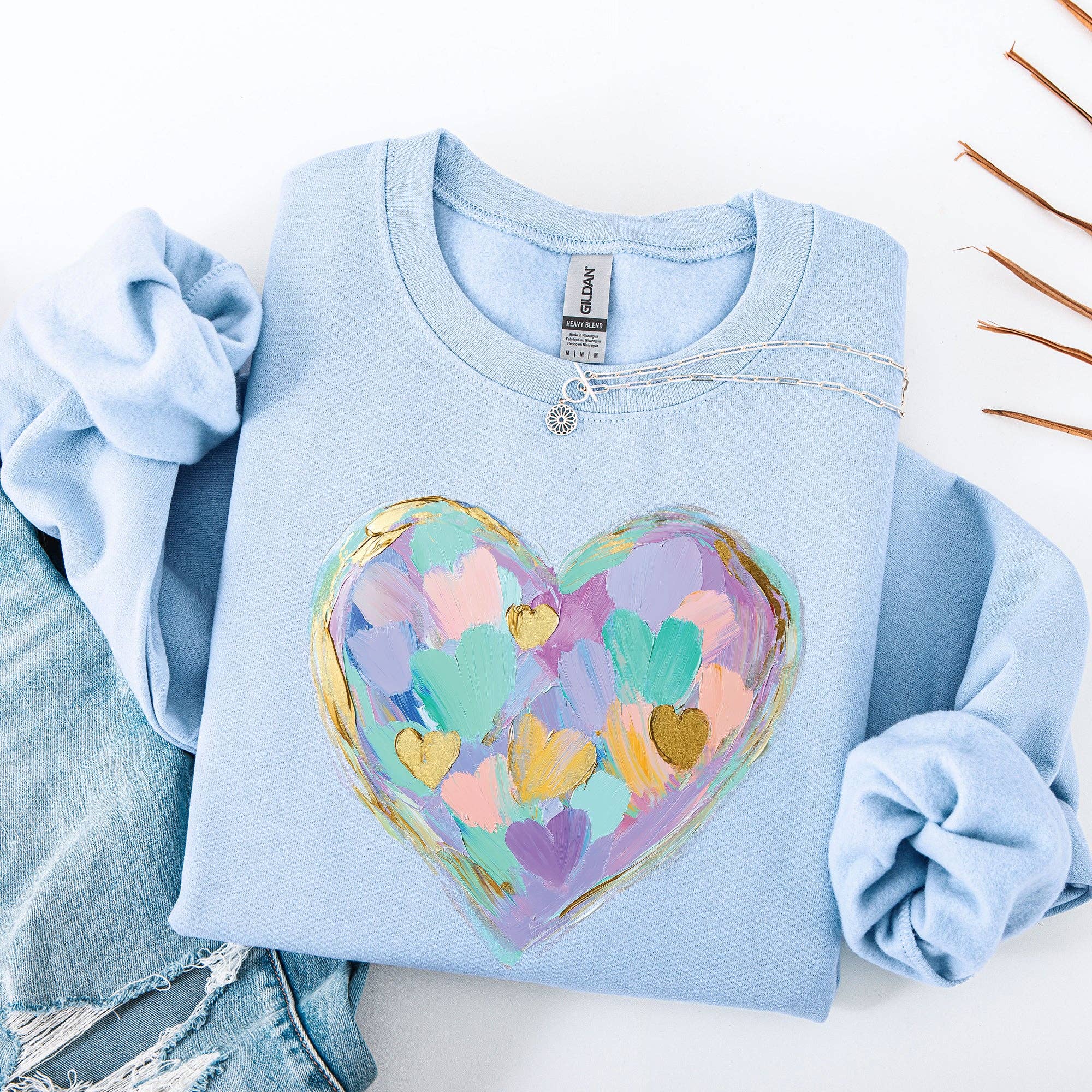 Painted Heart, Pastels, Easter Bunny Jesus Rabbit Sweatshirt T-Shirts, Hoodie | PodTeesHub.com