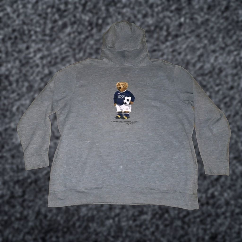 Ralph Lauren Polo Ralph Lauren Polo Bear Us Soccer Grey Hoodie 3xb Big Tall Mens Sports Hoodie T-Shirts, Sweatshirt