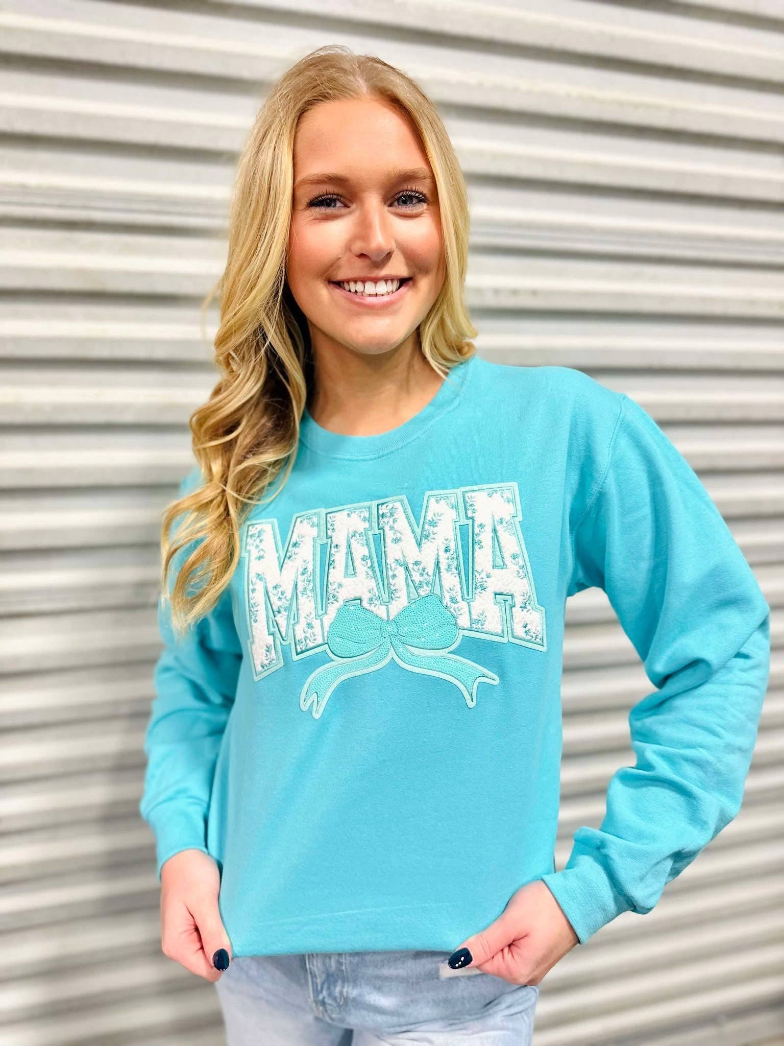 Teal Mama Chino Patch Sweatshirt T-Shirts, Hoodie | PodTeesHub.com