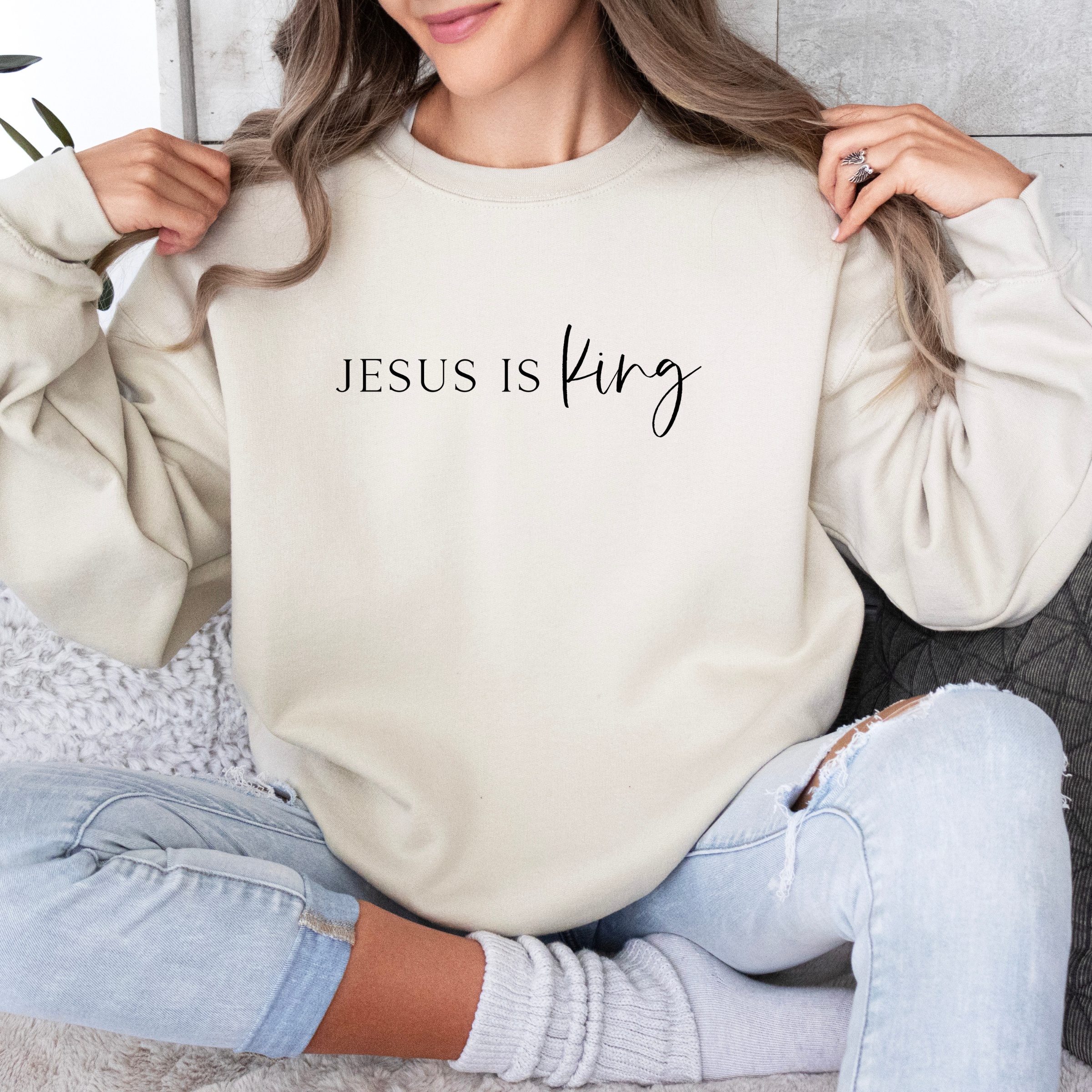 Jesus Is King Sweatshirt - Graphic Christian Tee Hoodie | PodTeesHub.com