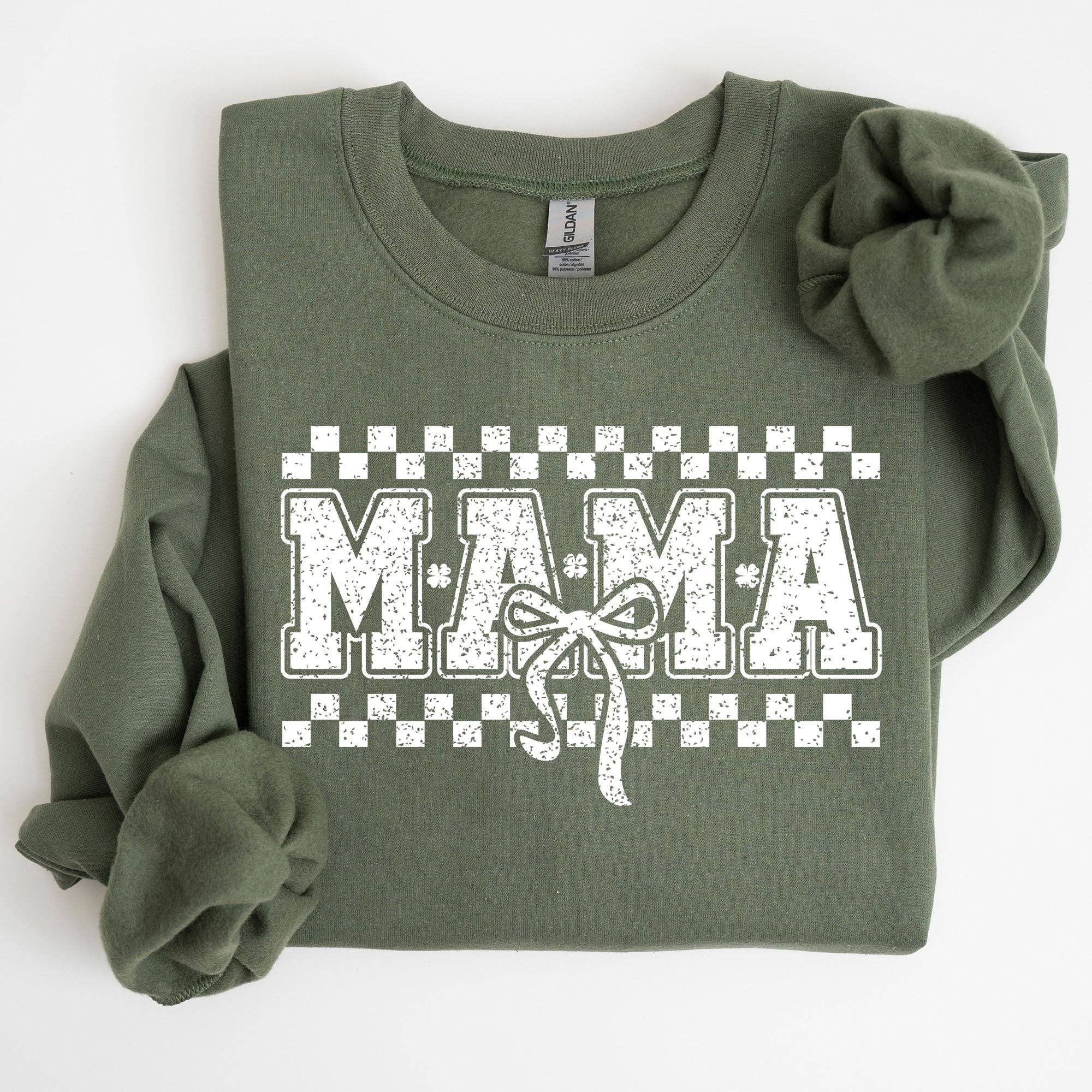 Mama Checkered Shamrock, Lucky  St Patrick's Day Sweatshirt T-Shirts, Hoodie | PodTeesHub.com