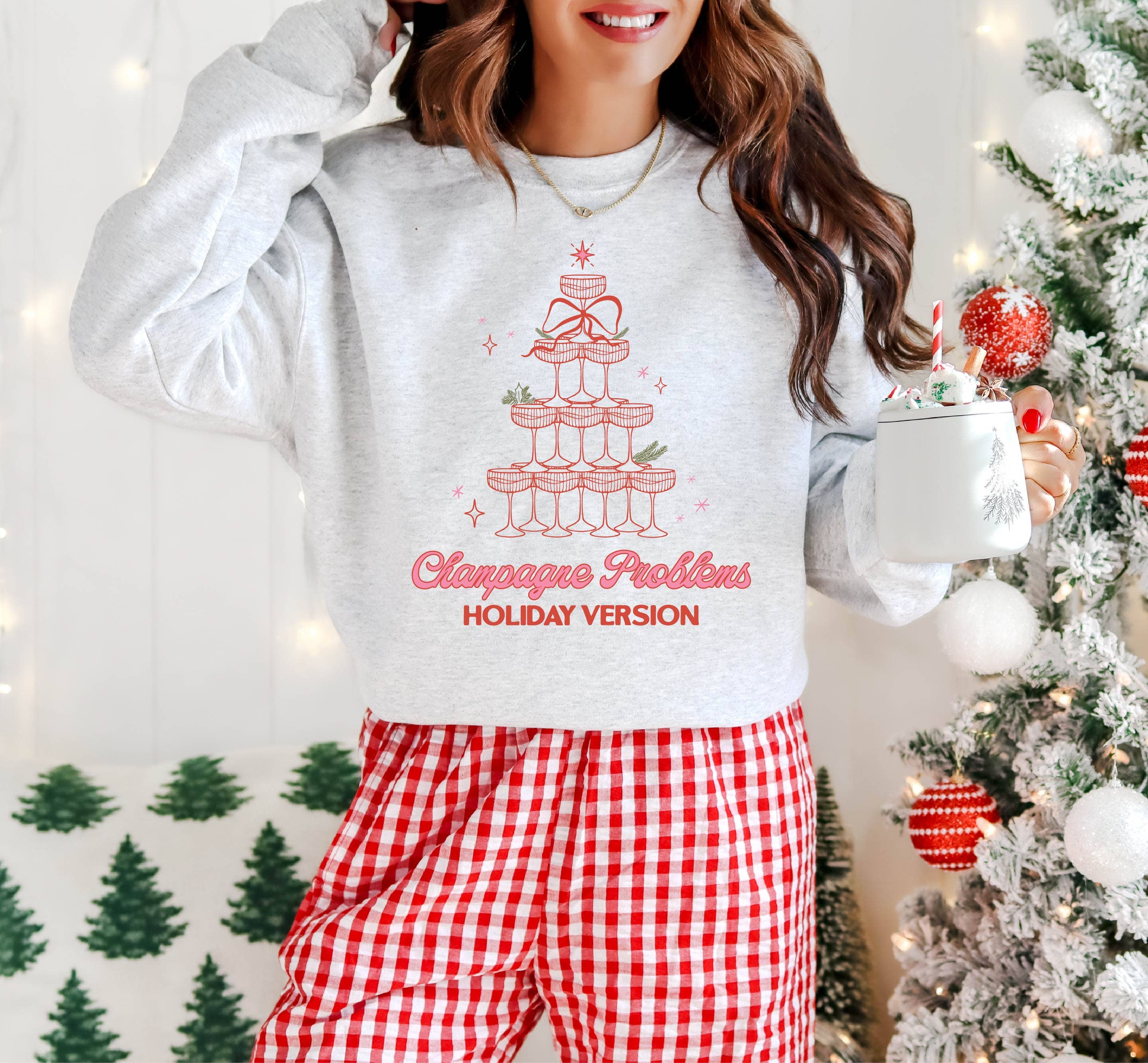 Christmas Sweatshirt, Christmas Apparel, Champagne T-Shirts, Hoodie | PodTeesHub.com