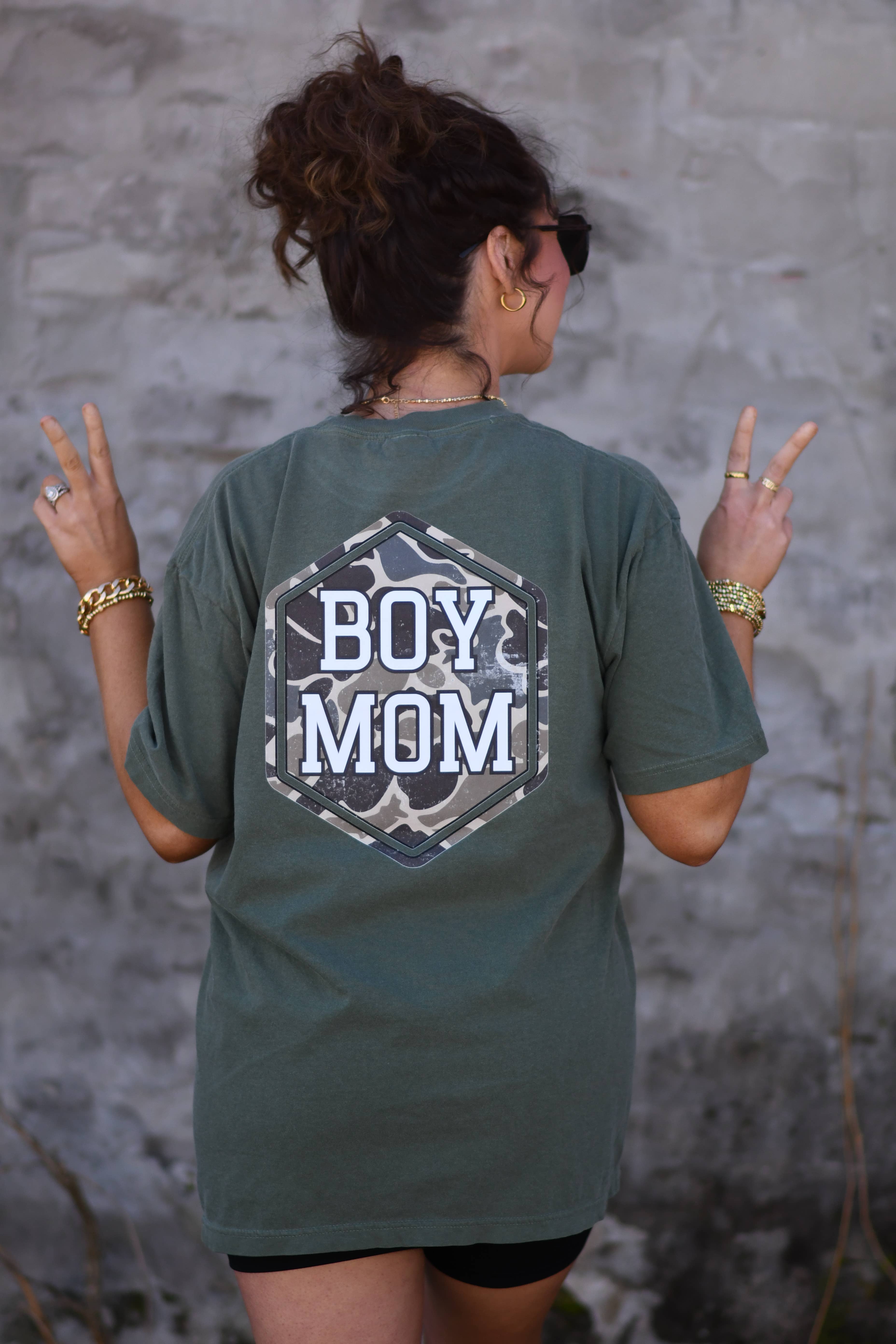 Boy Mom Camo Tee Hoodie, Sweatshirt | PodTeesHub.com
