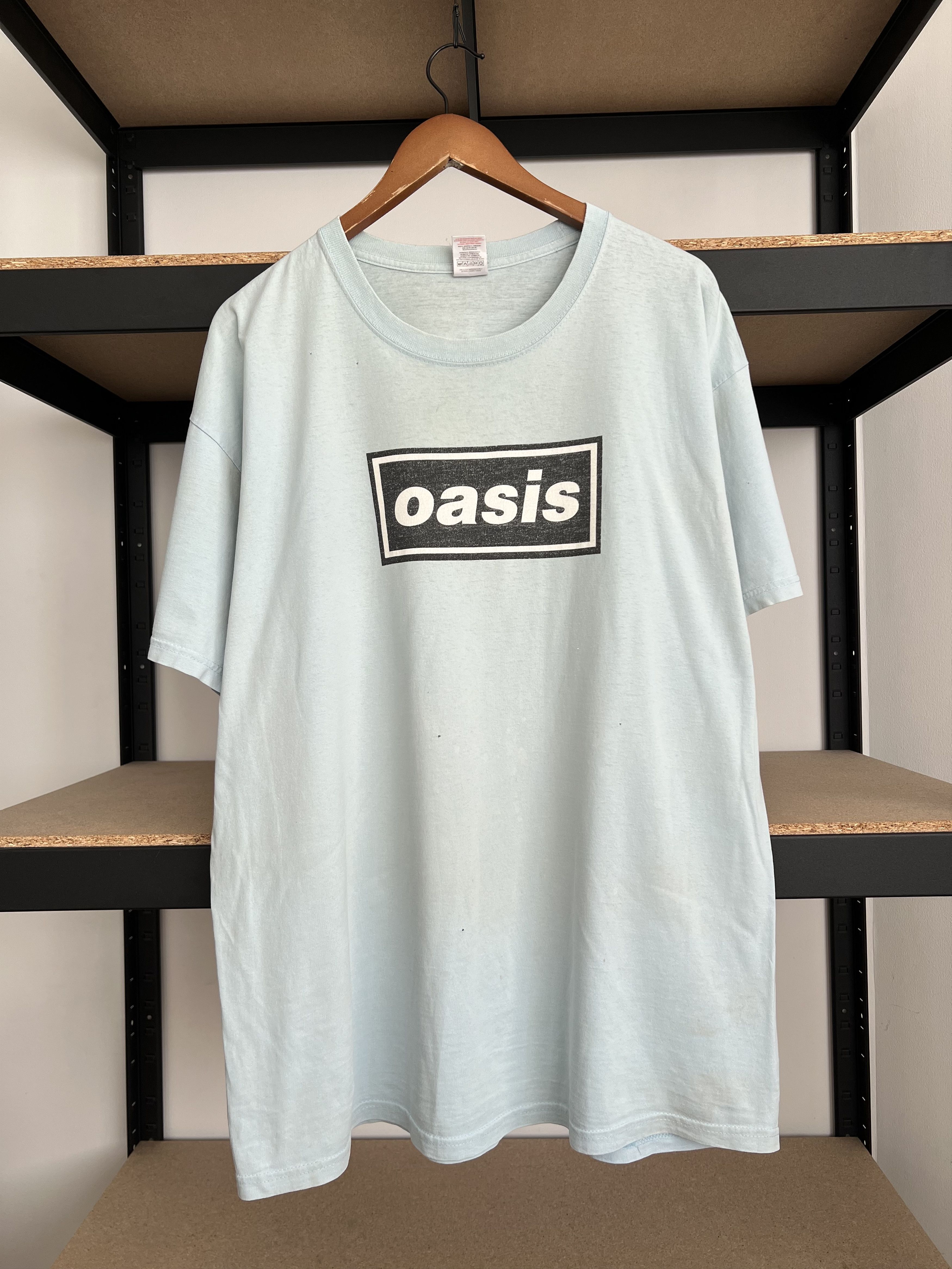 Band Tees Vintage 2000s Oasis Definitely Maybe Britpop Blue T Shirt Hoodie, Sweatshirt | PodTeesHub.com