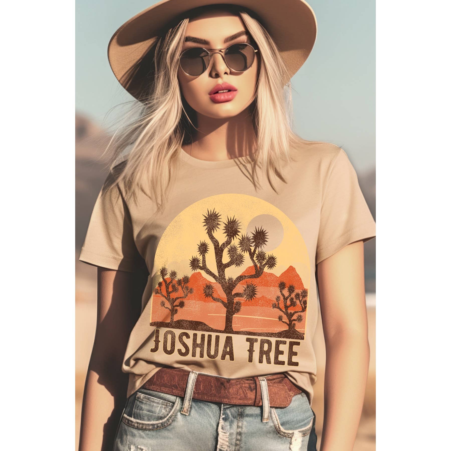 Joshua Tree Women's Screen Printed T-Shirt Hoodie, Sweatshirt | PodTeesHub.com