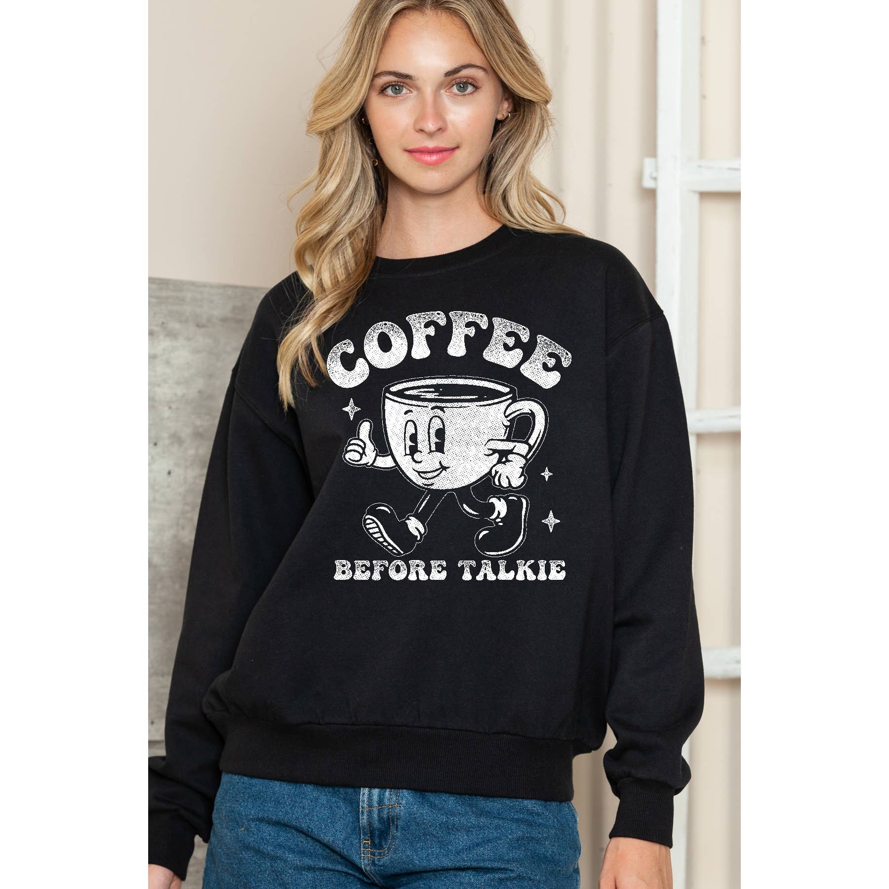 Coffee Beforetalkie - Crewneck Sweatshirt T-Shirts, Hoodie | PodTeesHub.com