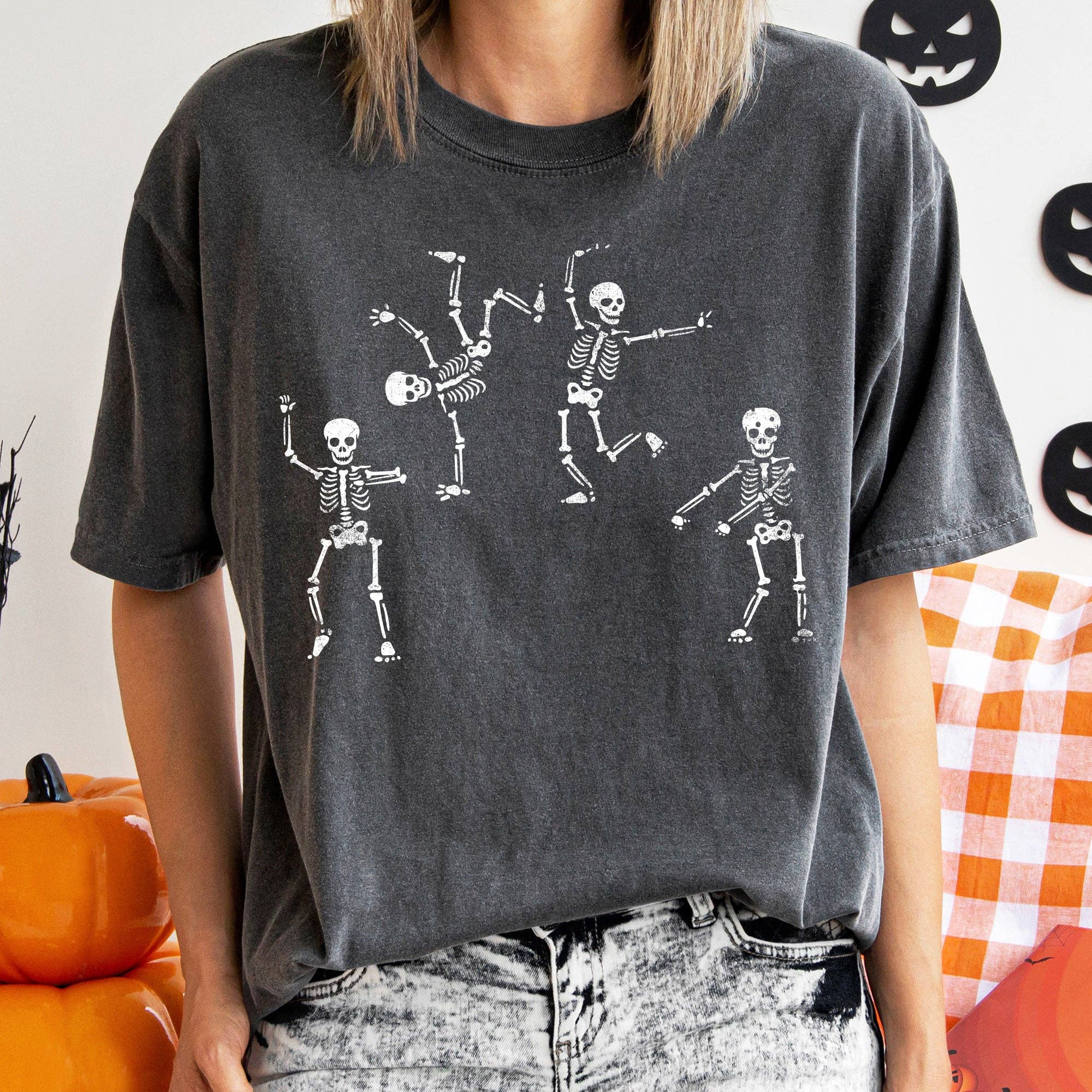 Jumping Skeletons Retro Halloween T-Shirt Hoodie, Sweatshirt | PodTeesHub.com
