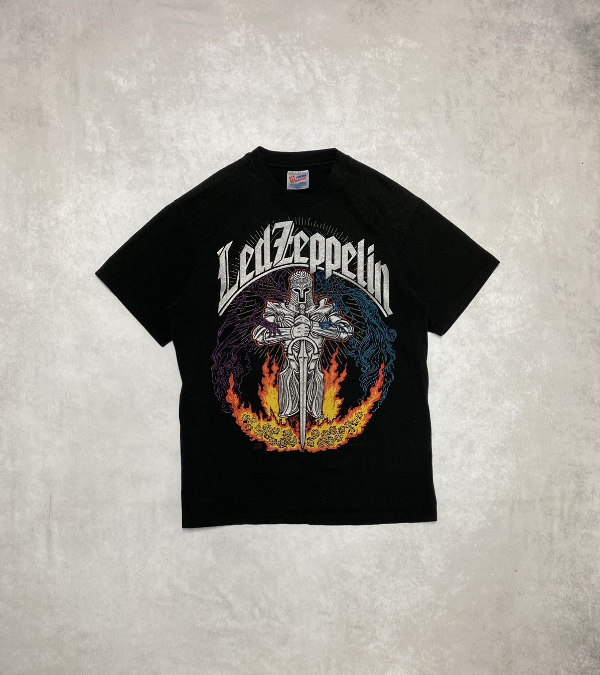 Vintage 90 S Crazy Y2k Streetwear Led Zeppelin Knight Tee L Hoodie, Sweatshirt | PodTeesHub.com