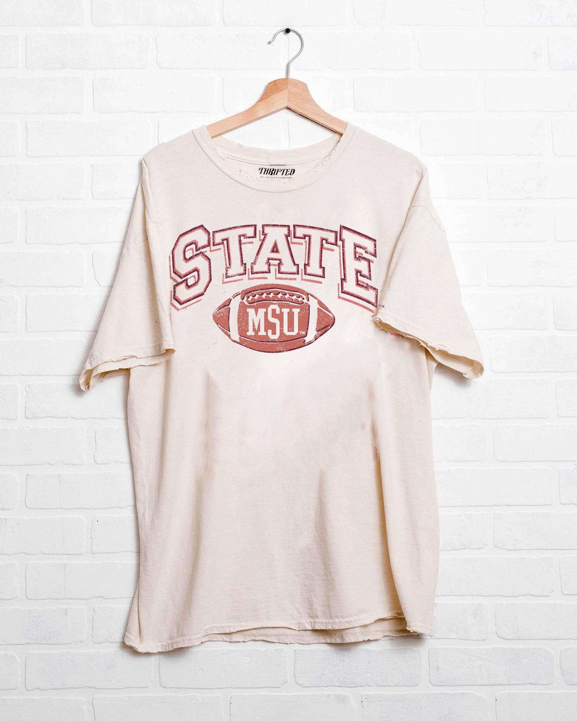 Mississippi State Bulldogs Wonka Off White Thrifted Tee Hoodie, Sweatshirt | PodTeesHub.com