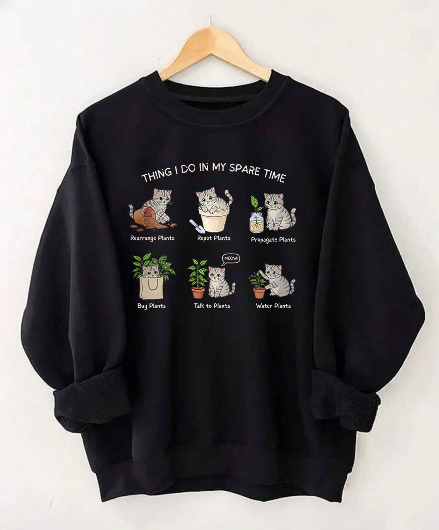 Things I Do in My Spare Time Cat Shirt – Funny Plant Lover T-Shirt – Gardening Cat Tee – Cute Cat and Plant Shirt – Gift...