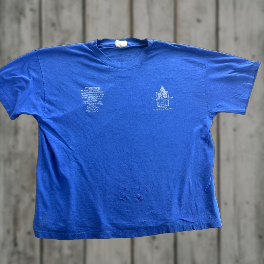 Hanes Vintage Nutmeg State Games Shirt Mens Xl Blue 1996 Hanes Quinnipiac College 90s T Shirt Graphi Hoodie, Sweatshirt
