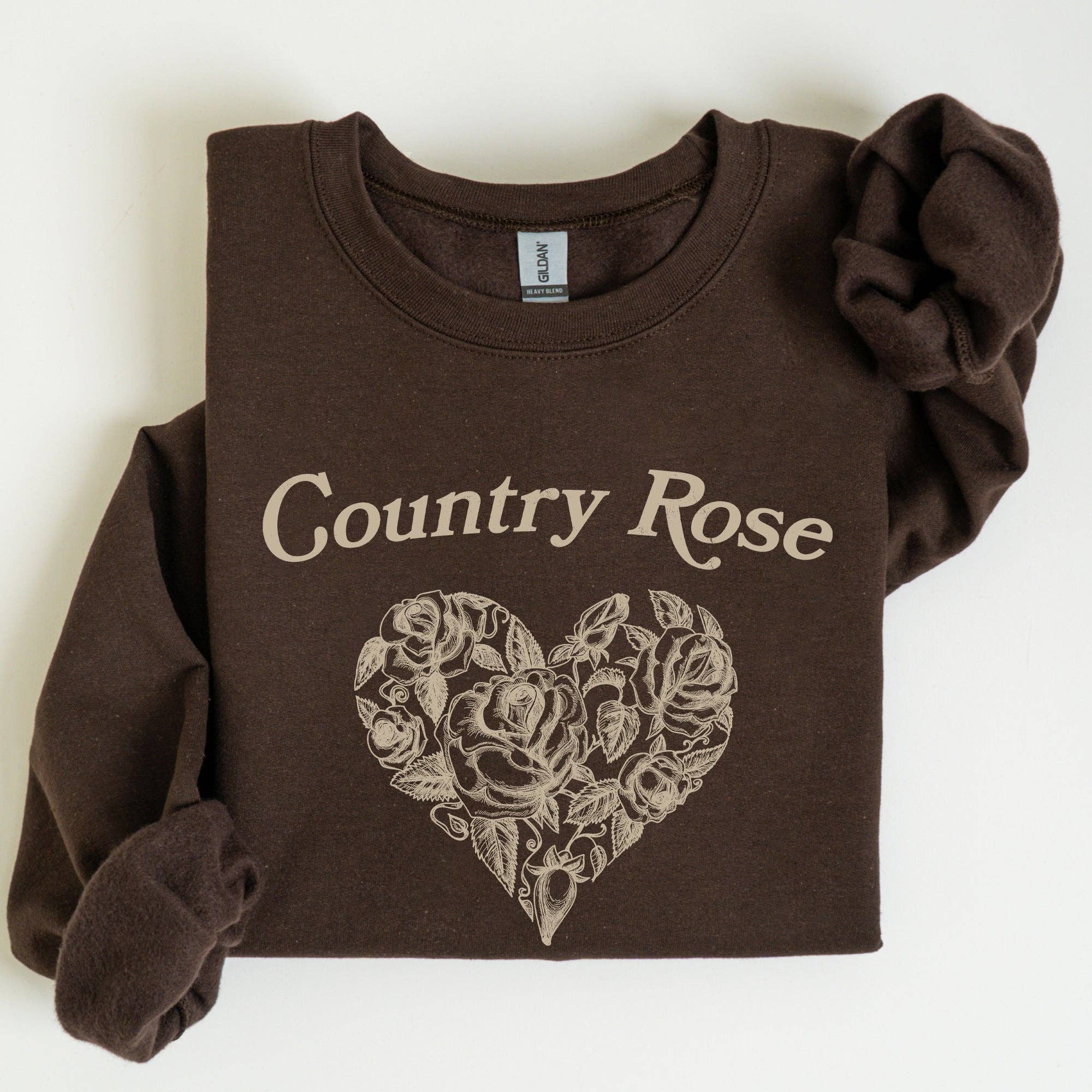 Country Rose, Heart, Cowgirl, Cowboy, Western, Sweatshirt T-Shirts, Hoodie | PodTeesHub.com