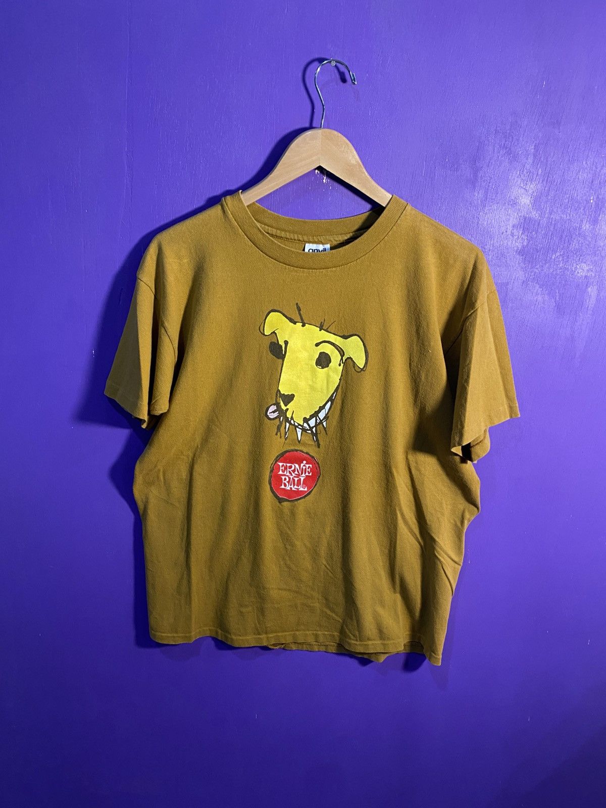 Band Tees Vintage 90s Ernie Ball Dog Face Band Tee Hoodie, Sweatshirt | PodTeesHub.com