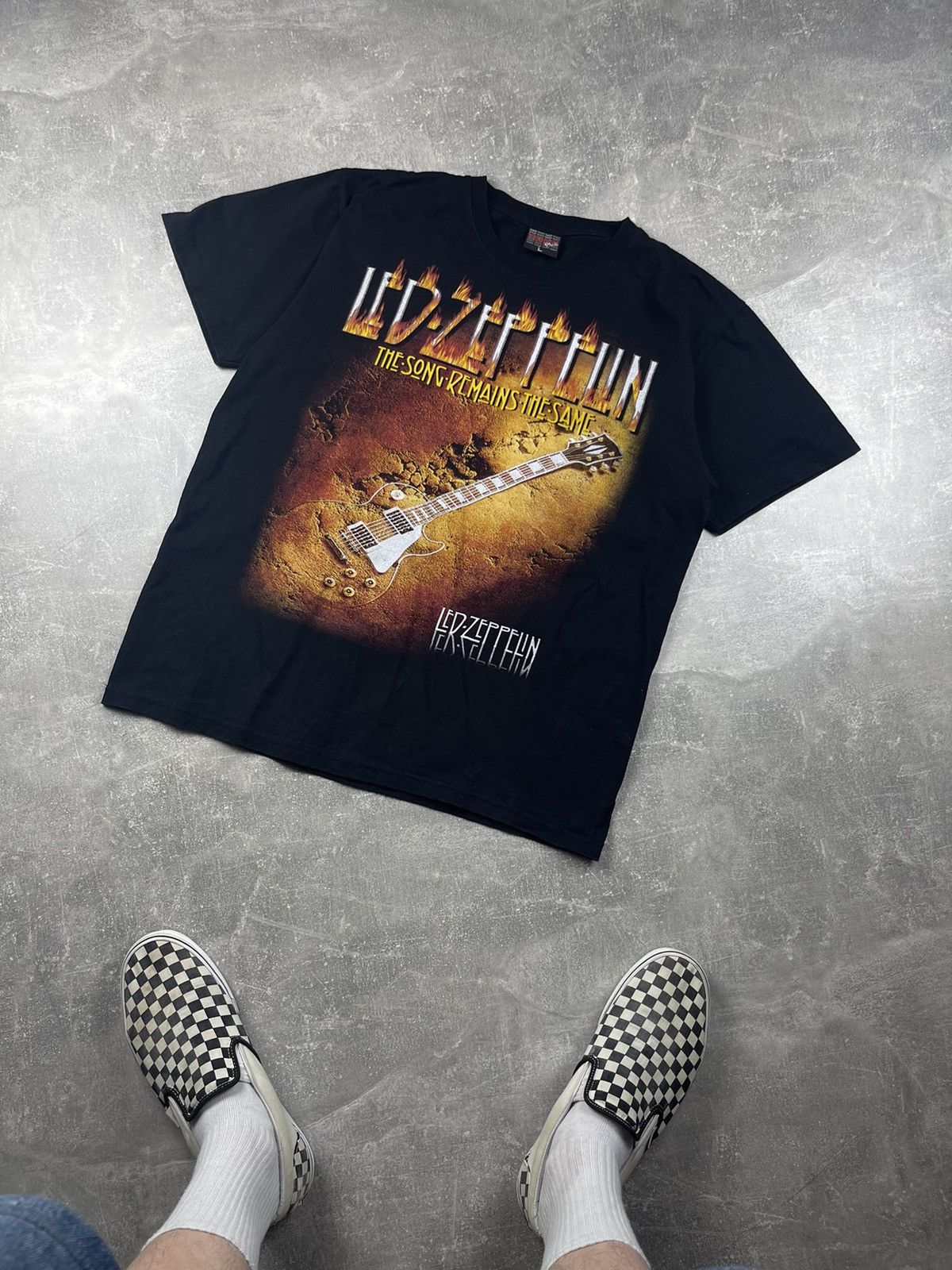 Led Zeppelin X Vintage Led Zeppelin Vintage 00s Flame Logo Cotton Black T Shirt Hoodie, Sweatshirt | PodTeesHub.com