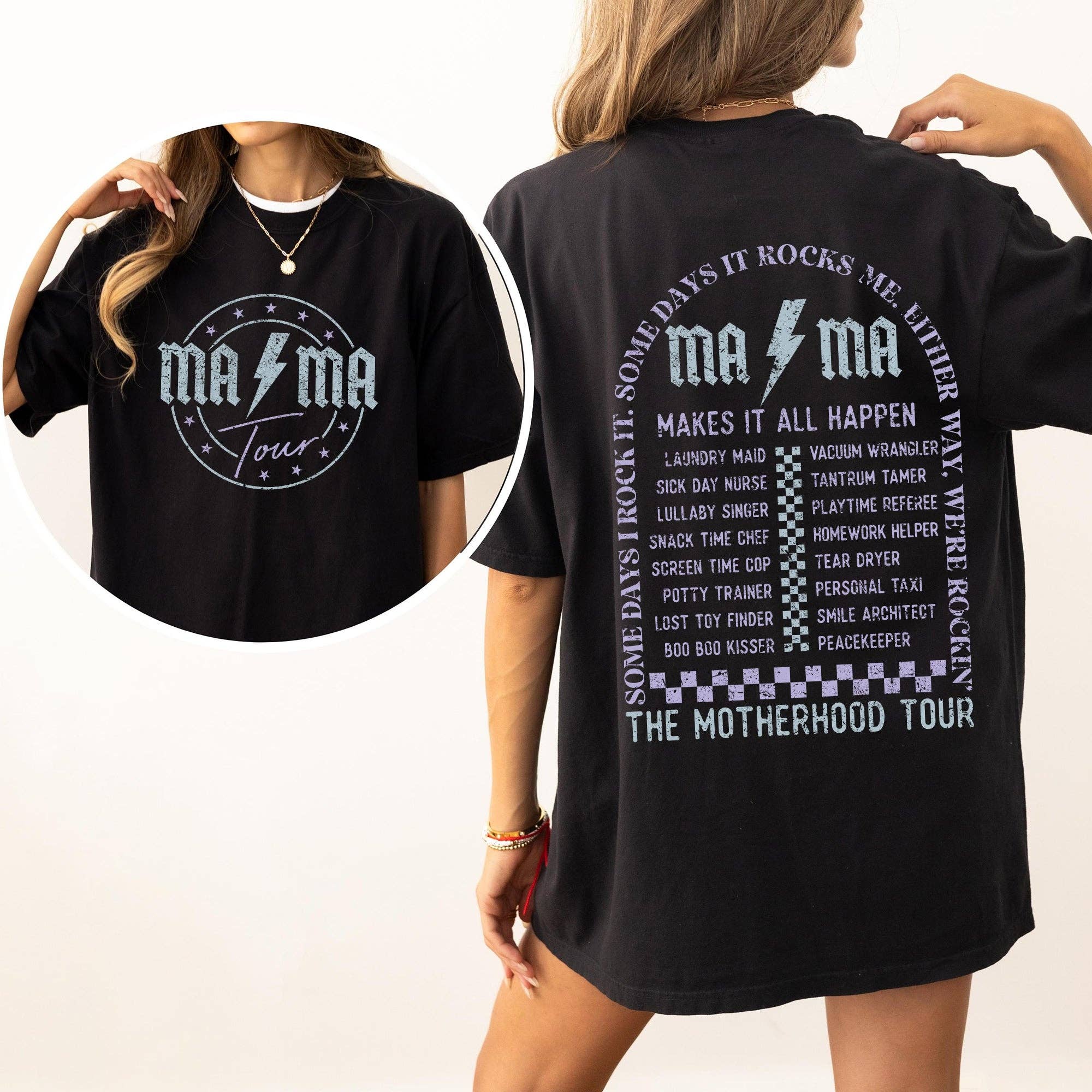 Mama Rock Tour Shirt, Comfort Colors Tshirt, Mom Life, Concert Tee, Rock and Roll, Motherhood World Tour, Music Lover...