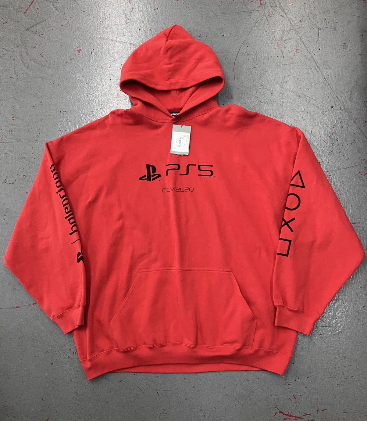 Playstation New Balenciaga X Playstation 5 Hoodie Medium Oversized T-Shirts, Sweatshirt | PodTeesHub.com