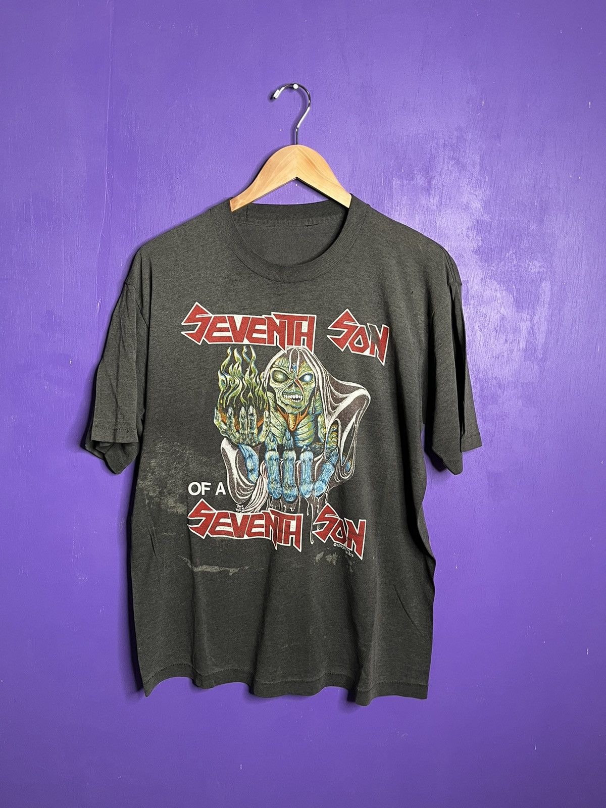 Iron Maiden X Vintage Vintage 90s Iron Maiden Seventh Son Maiden Birth T Shirt Hoodie, Sweatshirt | PodTeesHub.com