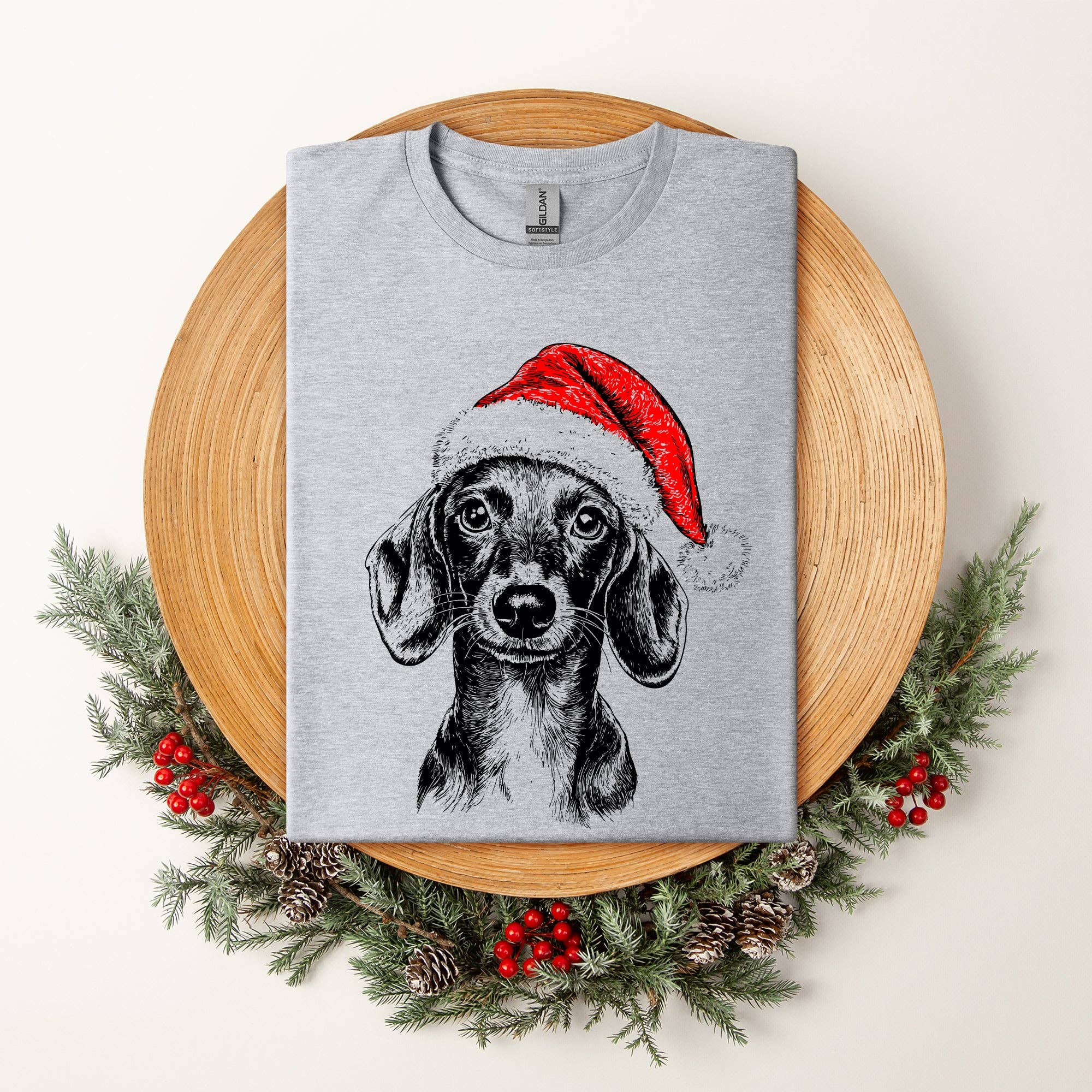 Dachshund, Santa, Dog, Christmas, Dog Lover, Pet T-Shirt Hoodie, Sweatshirt | PodTeesHub.com