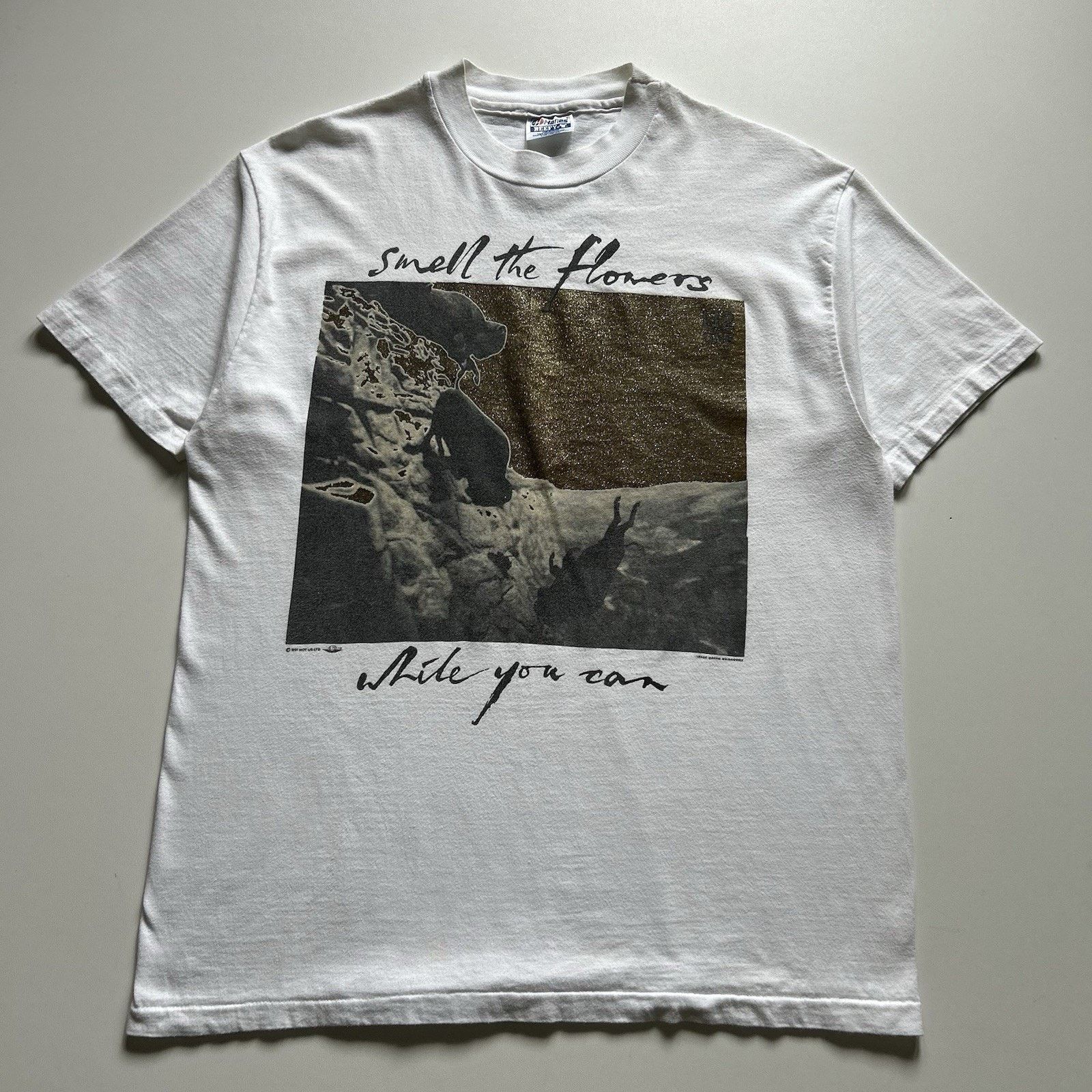 Hanes X Vintage Vintage 1991 U2 Smell The Flowers T Shirt Large 90s Band Tee Hoodie, Sweatshirt | PodTeesHub.com