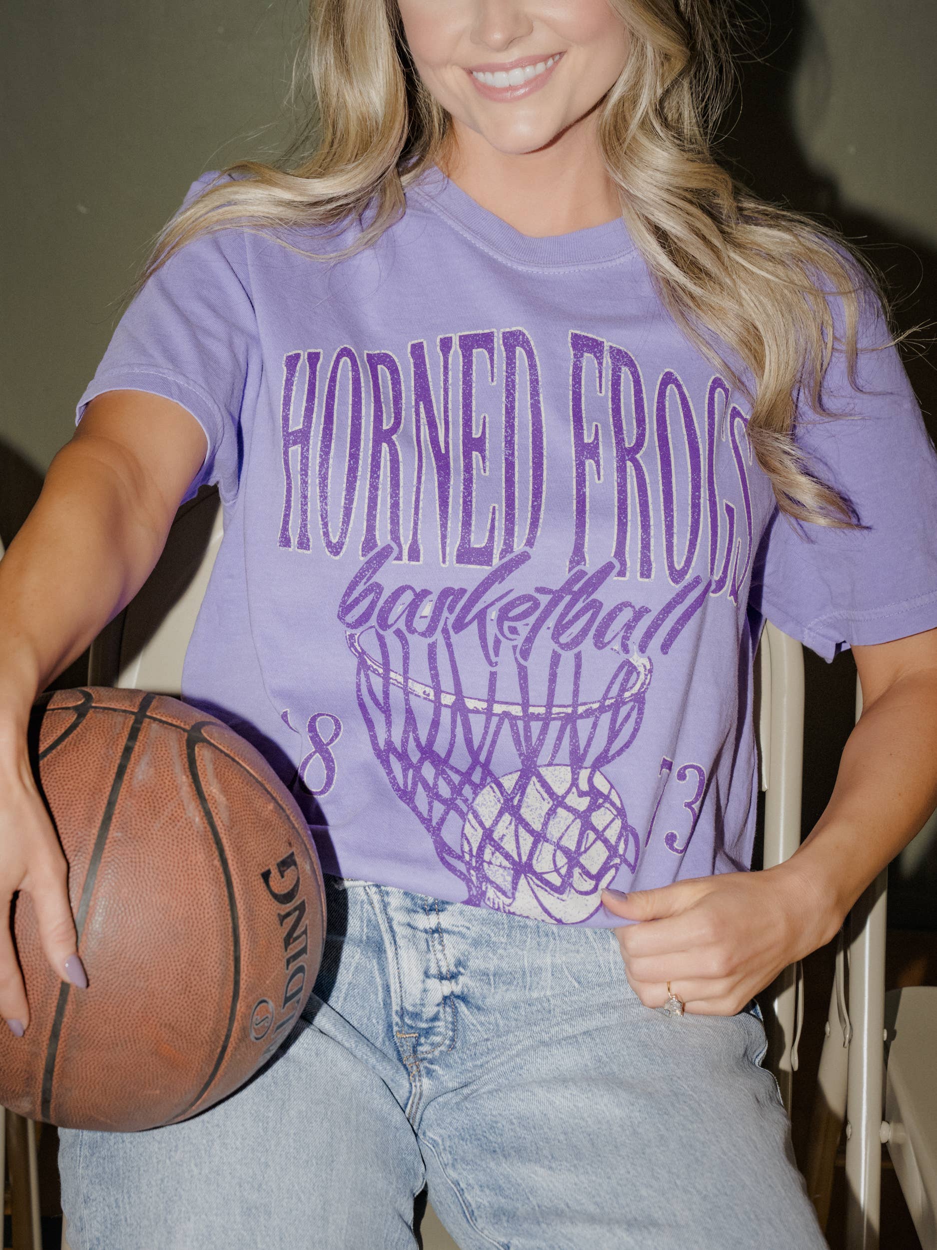Tcu Horned Frogs Big Basketball Violet Comfort Colors Tee Hoodie, Sweatshirt | PodTeesHub.com