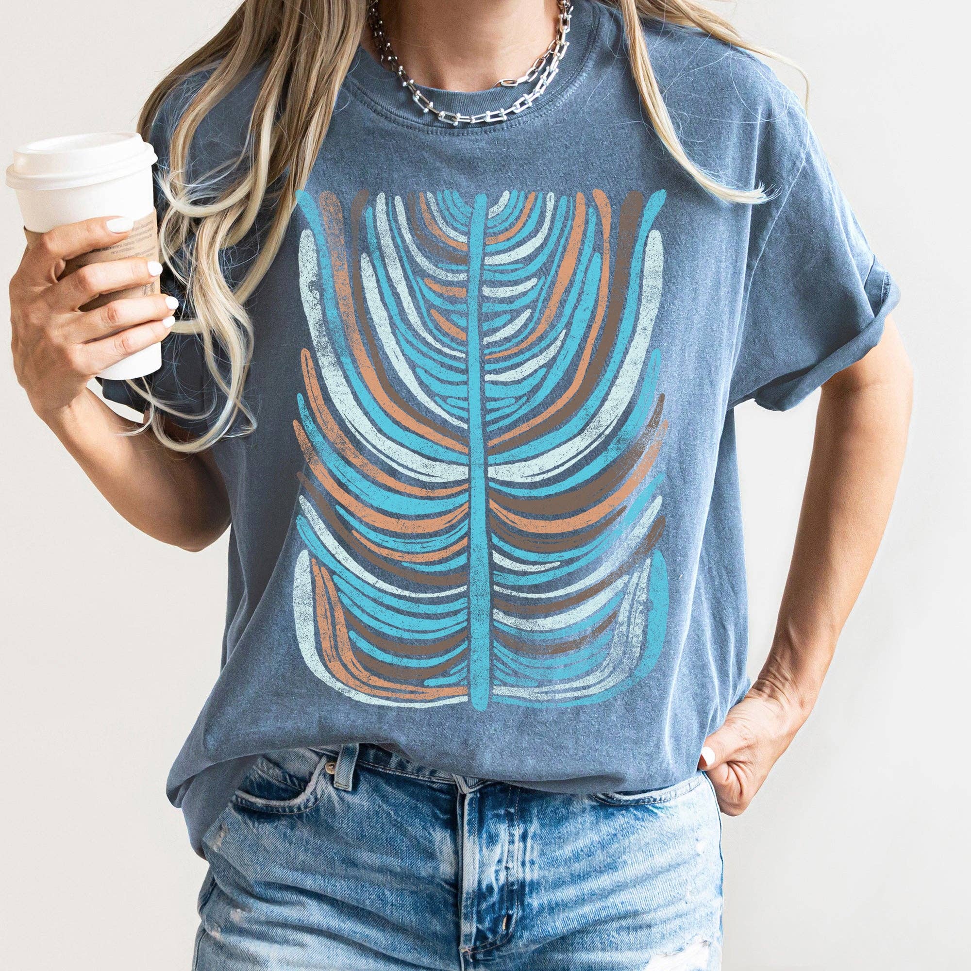 Boho Folk Art Vintage Stripe Floral T-Shirt Hoodie, Sweatshirt | PodTeesHub.com