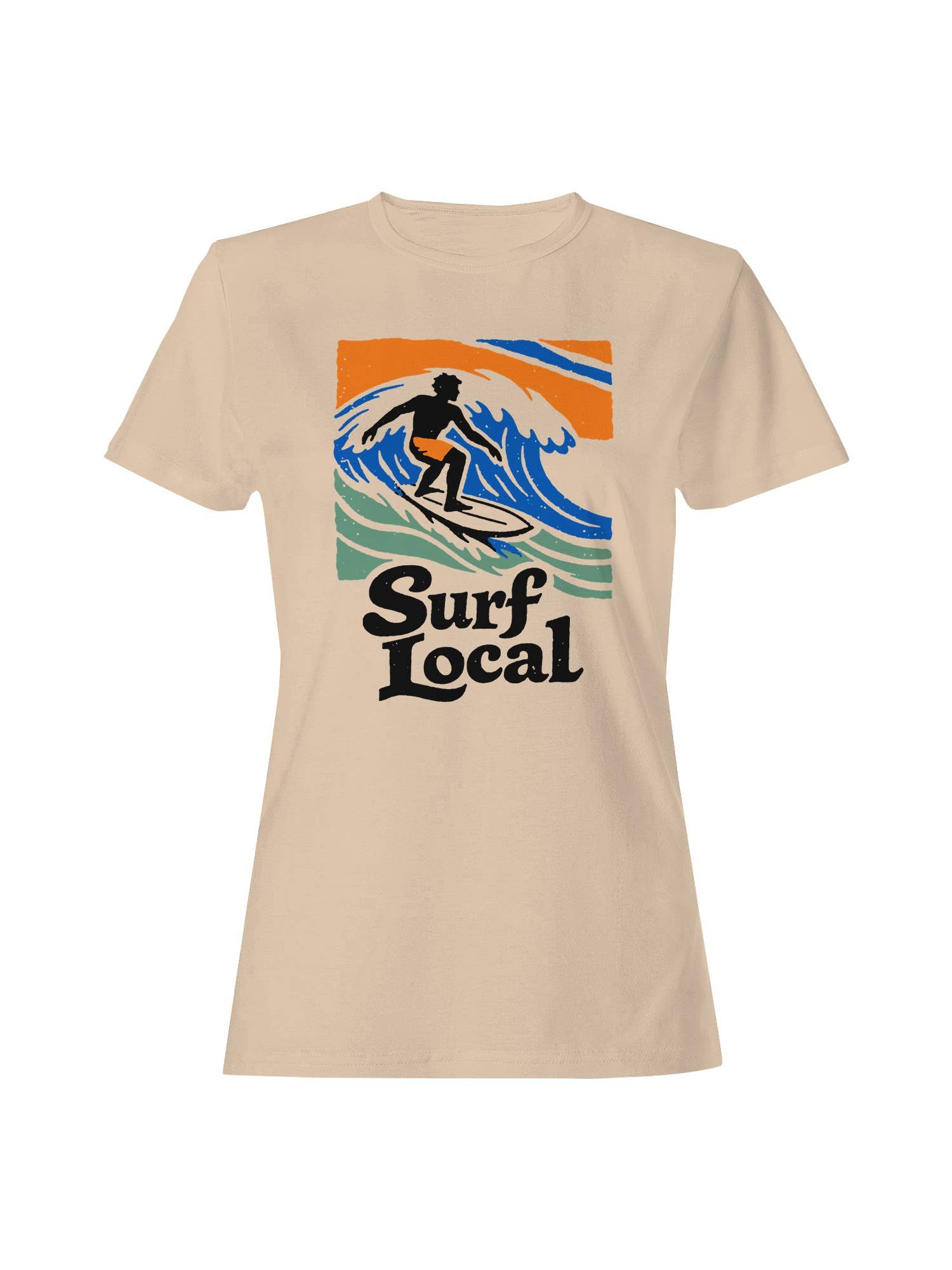 Surf Local Wave Rider Design Women's T-Shirt Hoodie, Sweatshirt | PodTeesHub.com