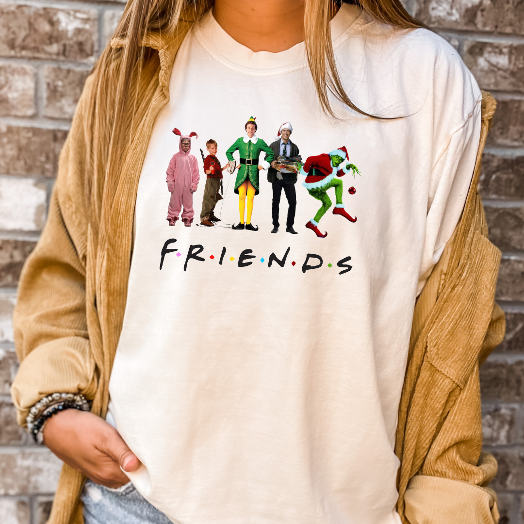 Friends Christmas Tee- Christmas Tshirt - Faith Tee - Grinch Hoodie, Sweatshirt | PodTeesHub.com
