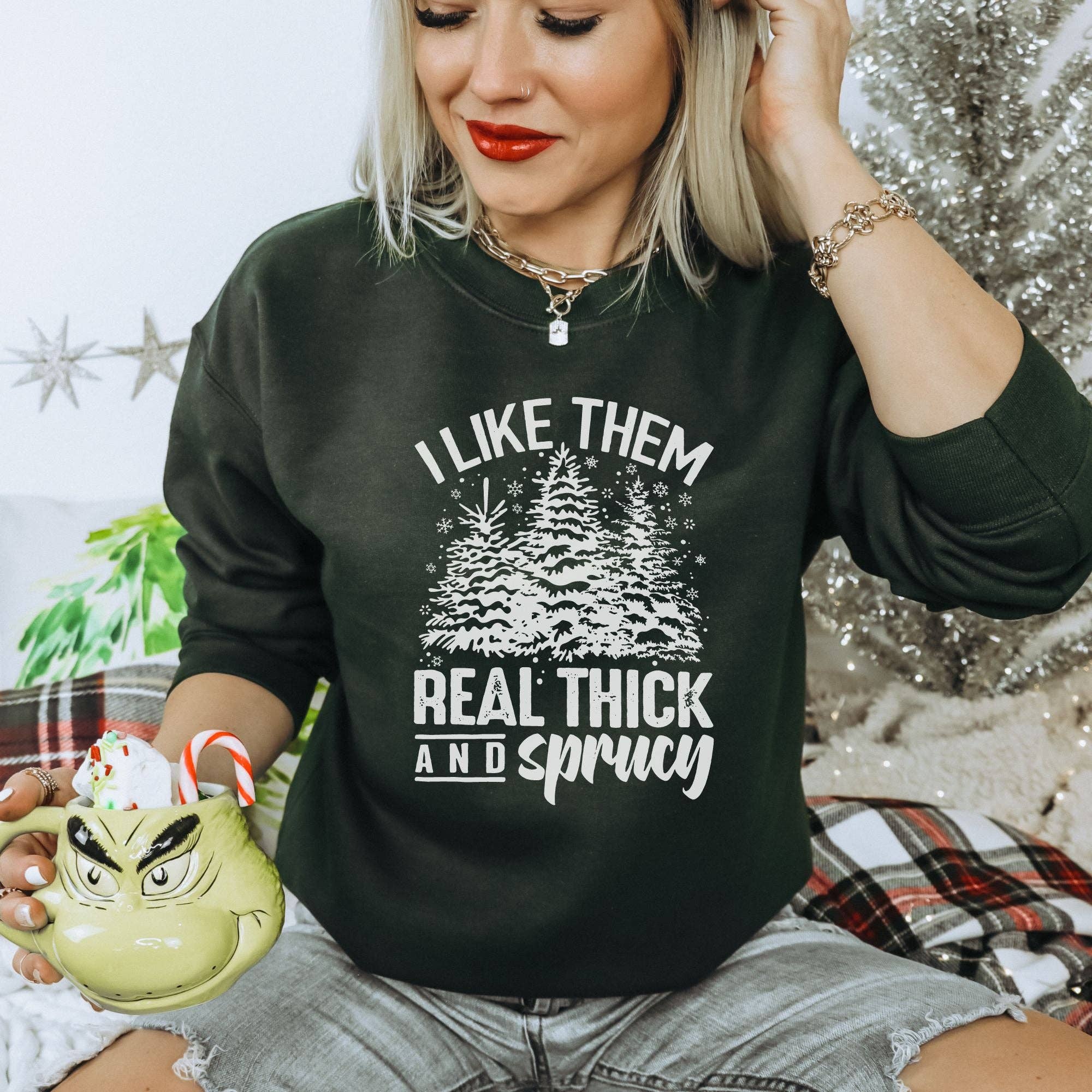 Thick and Sprucy Christmas Tree Unisex Hoodie Sweatshirt T-Shirts | PodTeesHub.com