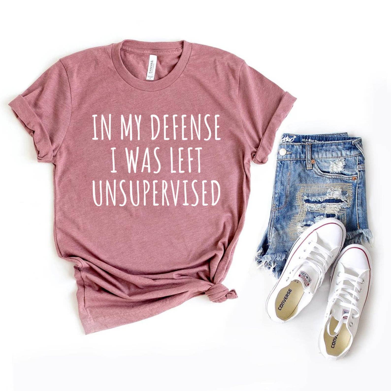 In My Defense I Was Left Unsupervised T-Shirt Hoodie, Sweatshirt | PodTeesHub.com