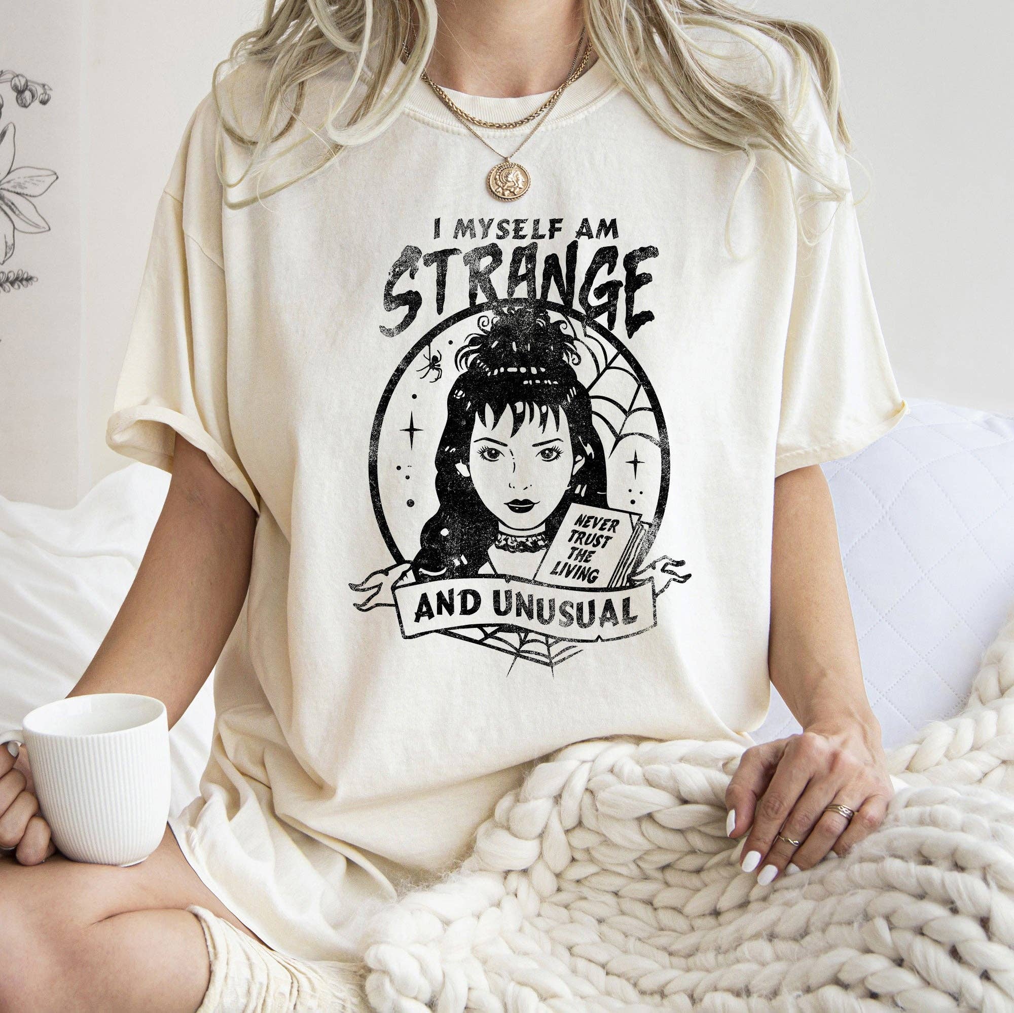 I Myself Am Strange Retro Halloween T-Shirt Black Print Hoodie, Sweatshirt | PodTeesHub.com