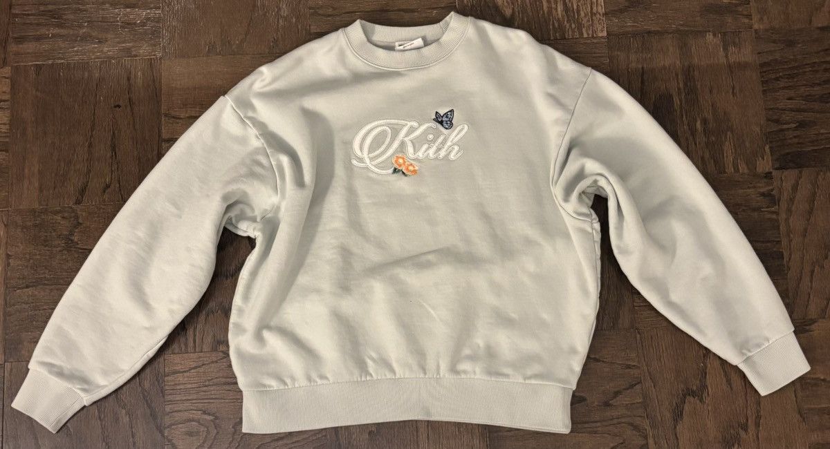 Kith Script Nelson Crewneck Floral Butterfly T-Shirts, Hoodie, Sweatshirt | PodTeesHub.com