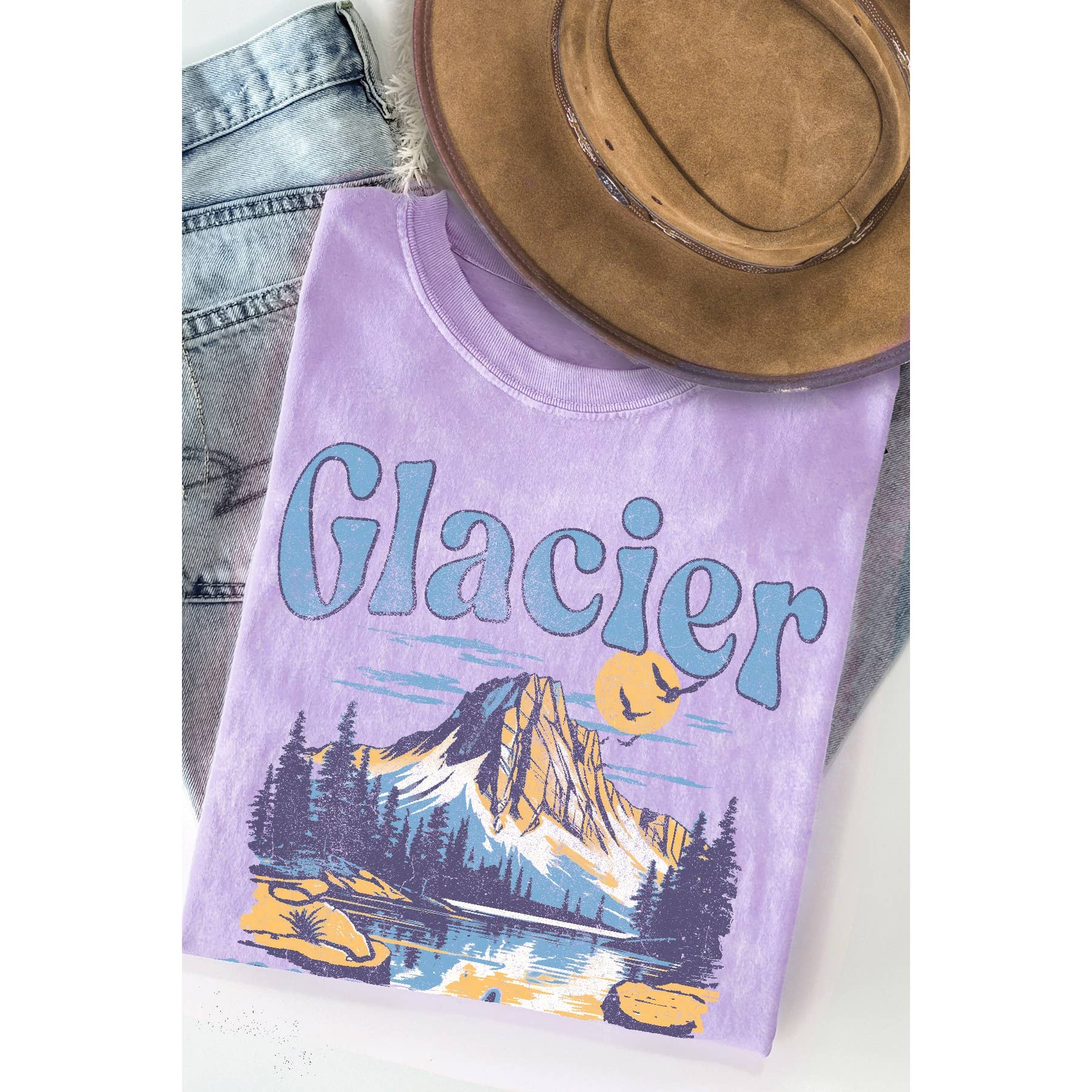Glacier Montana National Park - Mineral Wash T Shirt Hoodie, Sweatshirt | PodTeesHub.com