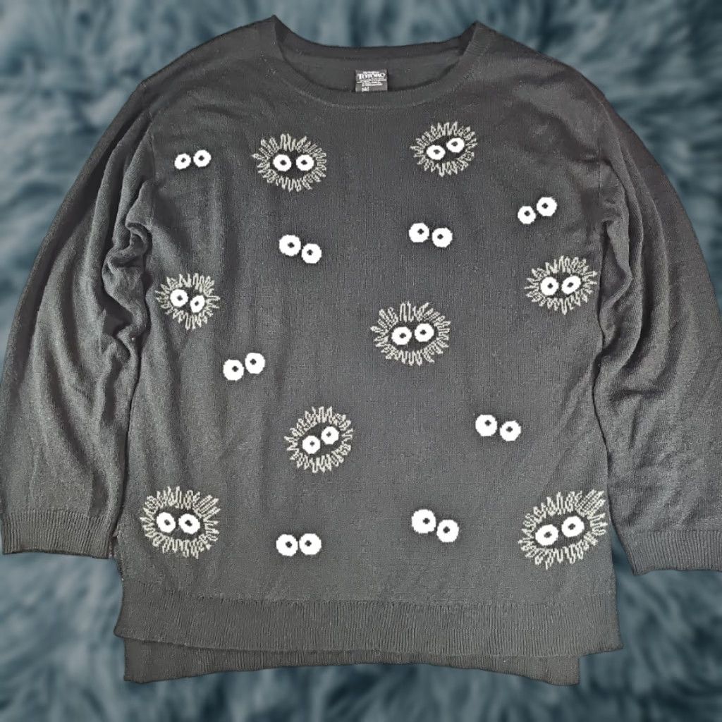 Vintage Studio Ghibli My Neighbor Totoro Soot Sprite Intarsia Eyes Large T-Shirts, Hoodie, Sweatshirt