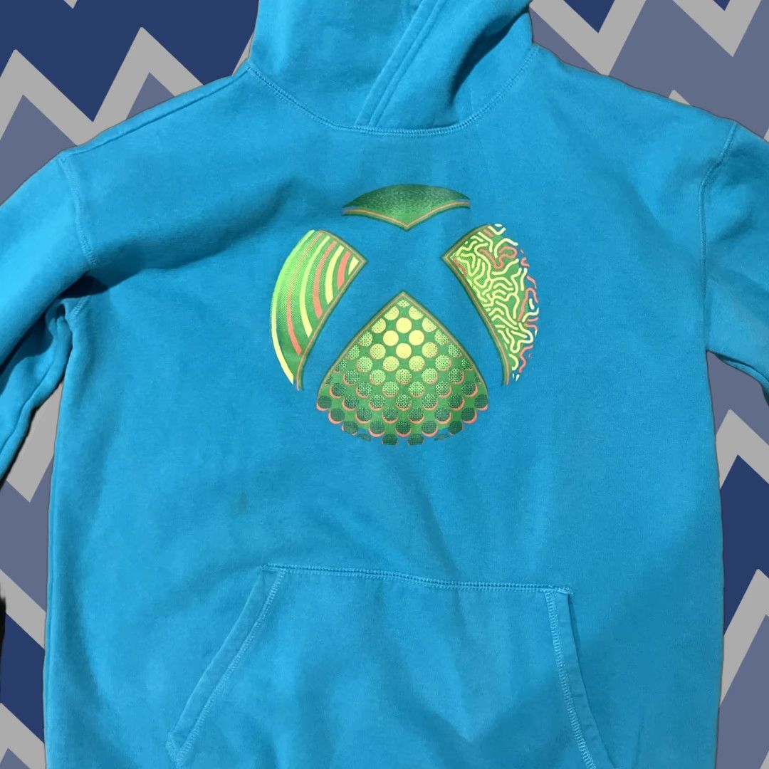 Vintage Xbox Jump Aqua Blue Hooded Xl Hood T-Shirts, Hoodie, Sweatshirt
