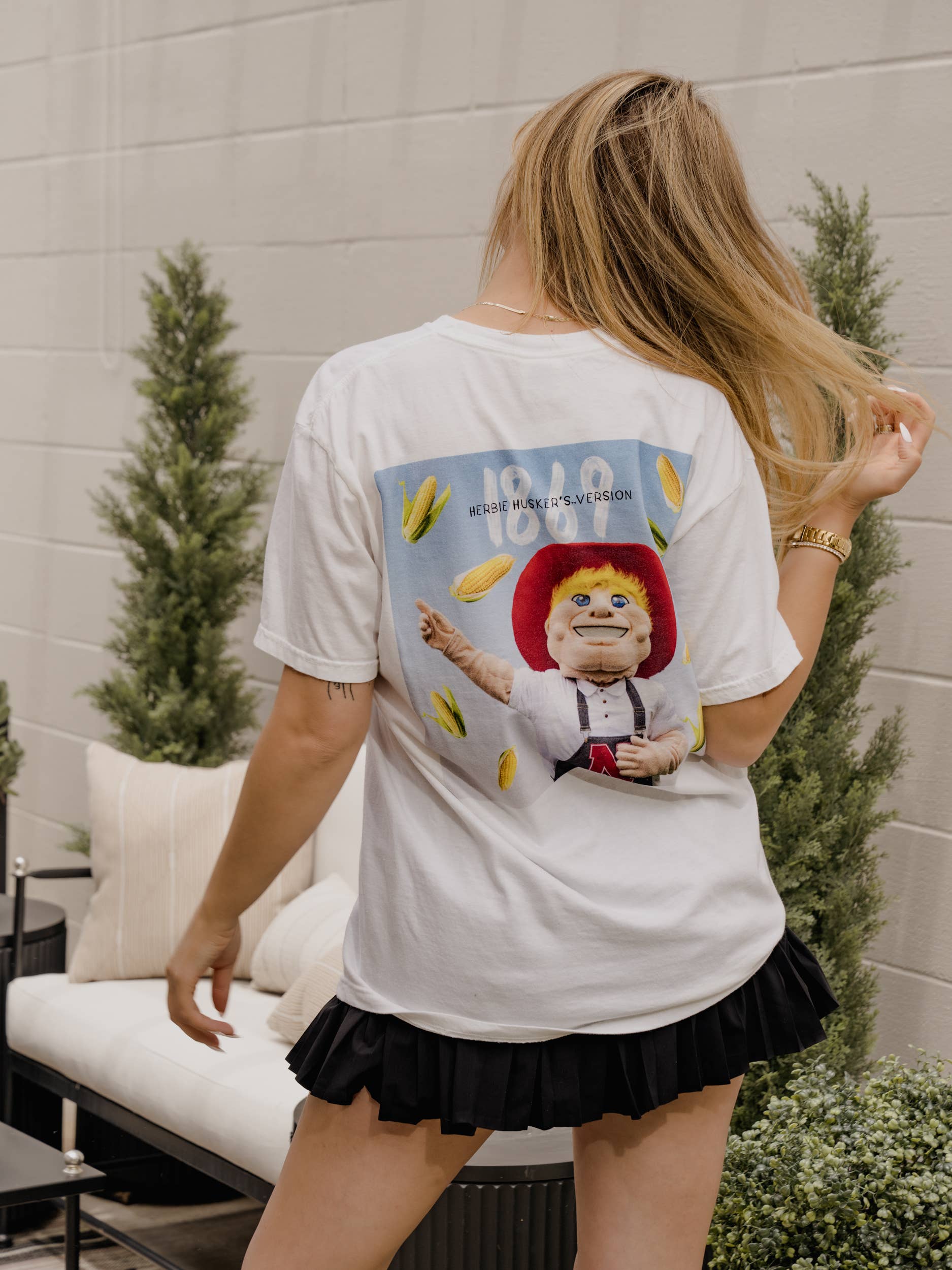 Nebraska Huskers Herbie's Version White Comfort Colors Tee Hoodie, Sweatshirt | PodTeesHub.com