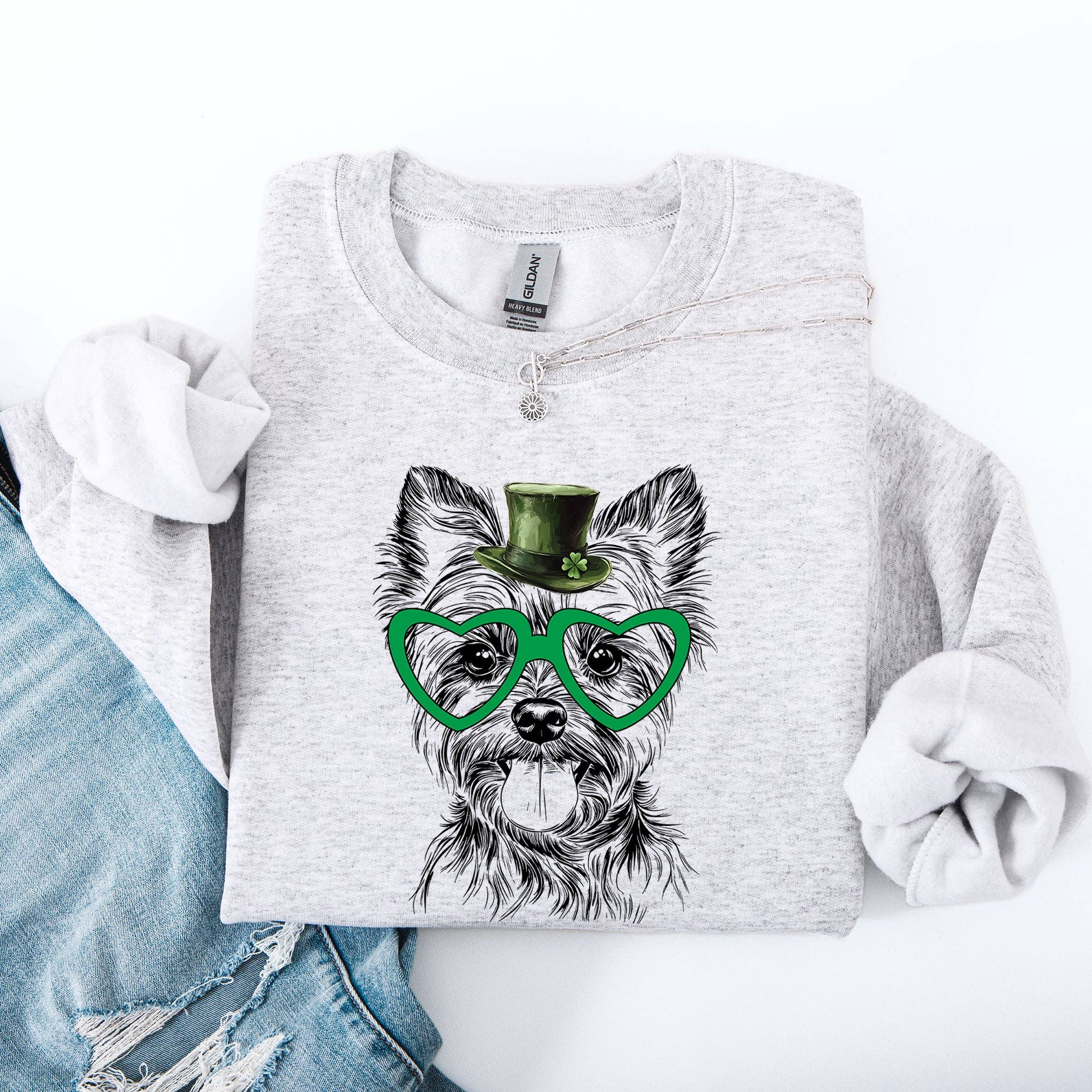 Yorkie, Yorkshire Terrier, Dog, St Patrick's Day Sweatshirt T-Shirts, Hoodie | PodTeesHub.com