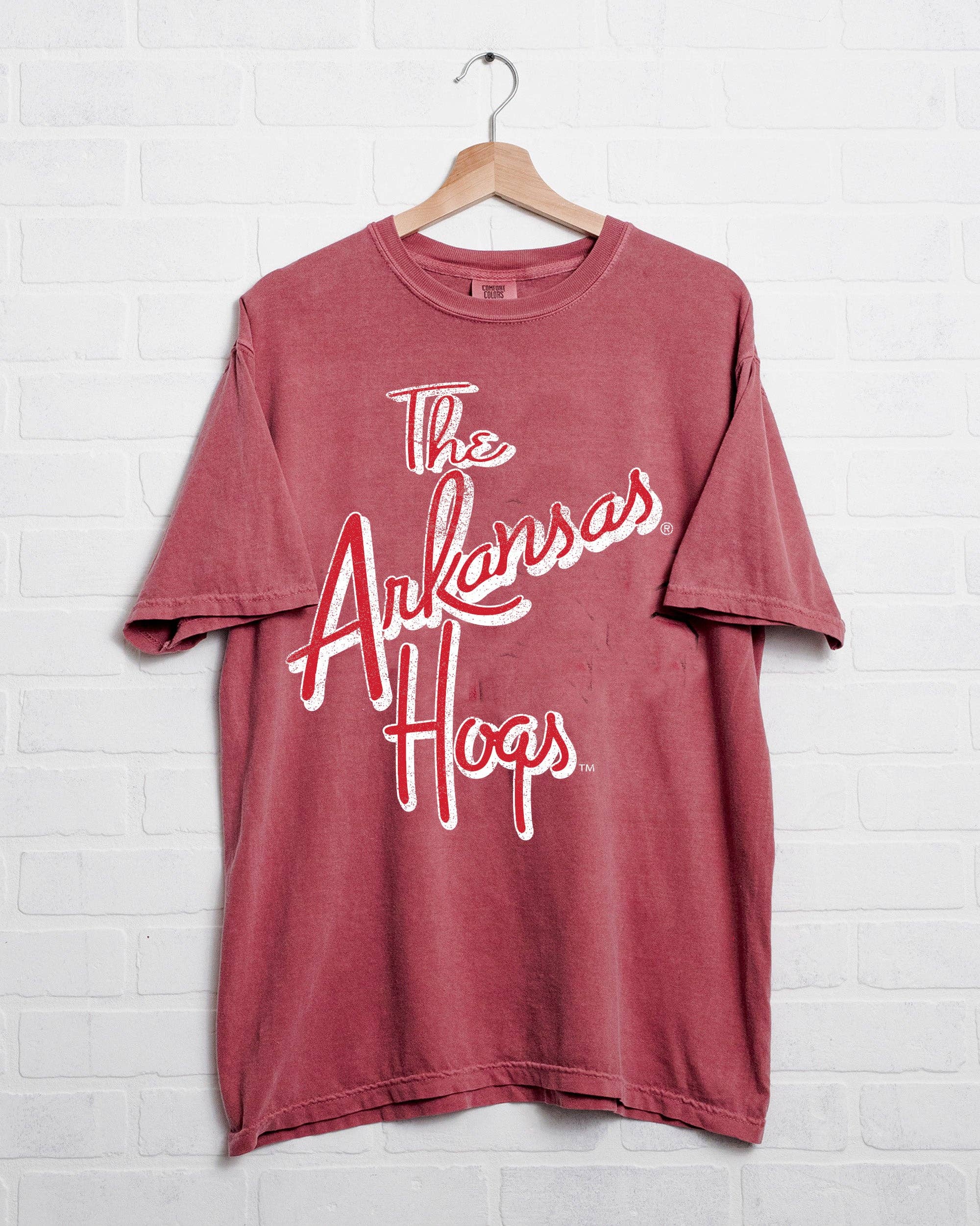 Arkansas Razorbacks Beverly Cardinal Comfort Colors Tee Hoodie, Sweatshirt | PodTeesHub.com
