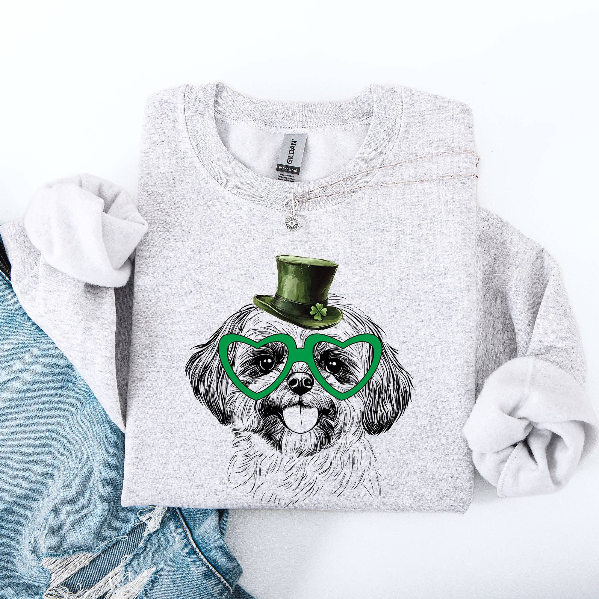 Shih Tzu, Dog, St Patrick's Day, Lucky, Irish Sweatshirt T-Shirts, Hoodie | PodTeesHub.com
