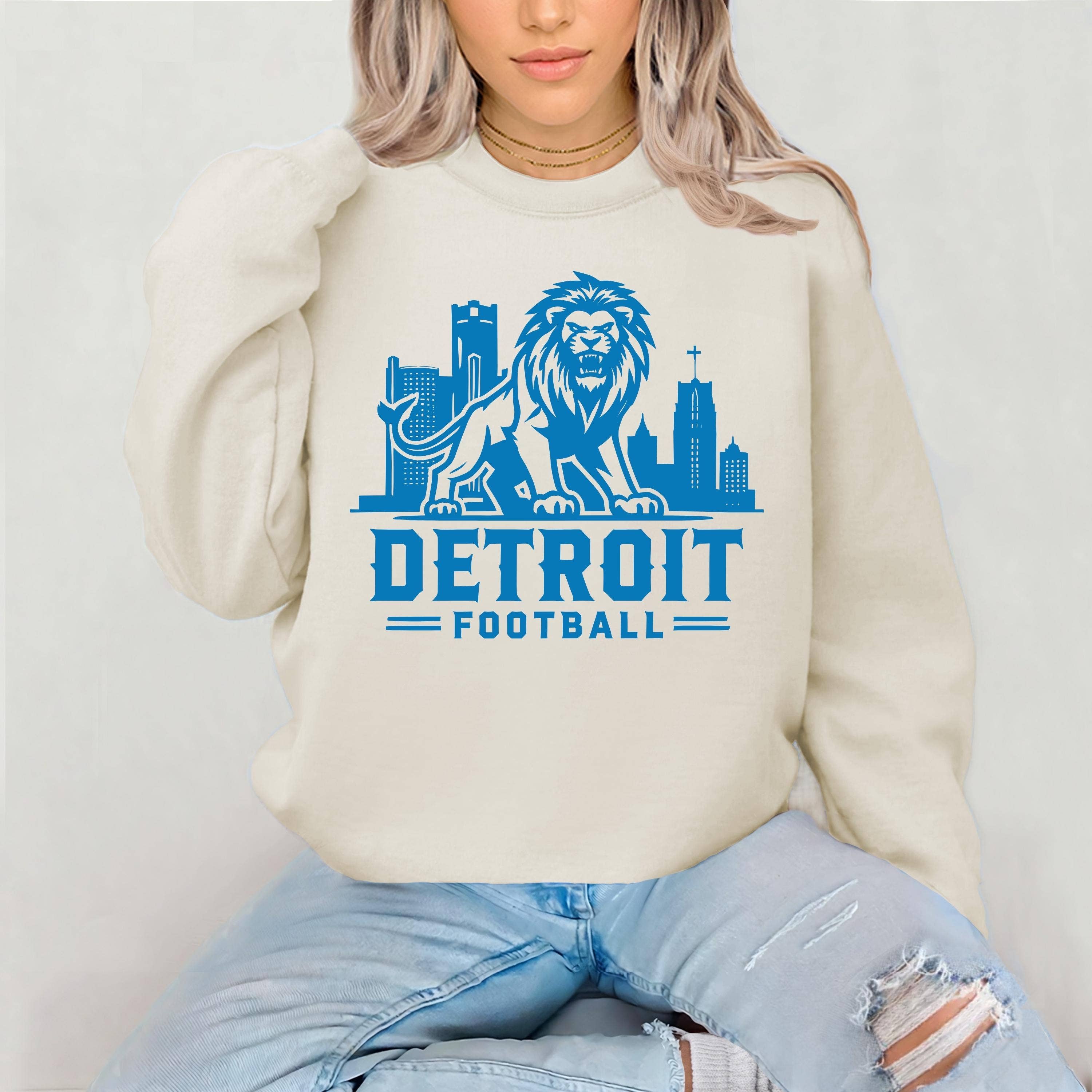 Detroit Lions Crewneck Sweatshirt - Vintage Game Day Gear T-Shirts, Hoodie | PodTeesHub.com