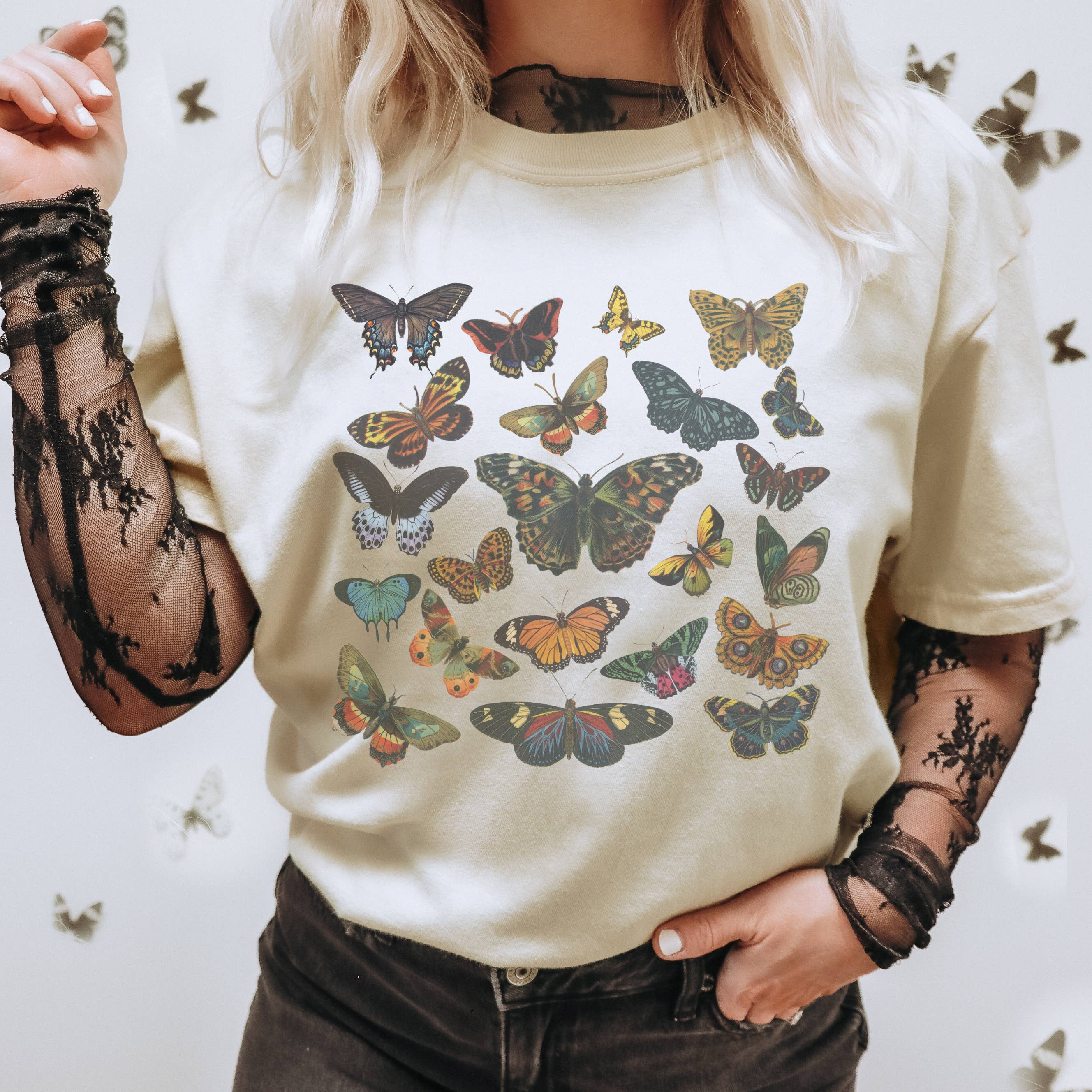 Vintage Butterfly Collage © | Butterfly Lover Tee Hoodie, Sweatshirt | PodTeesHub.com
