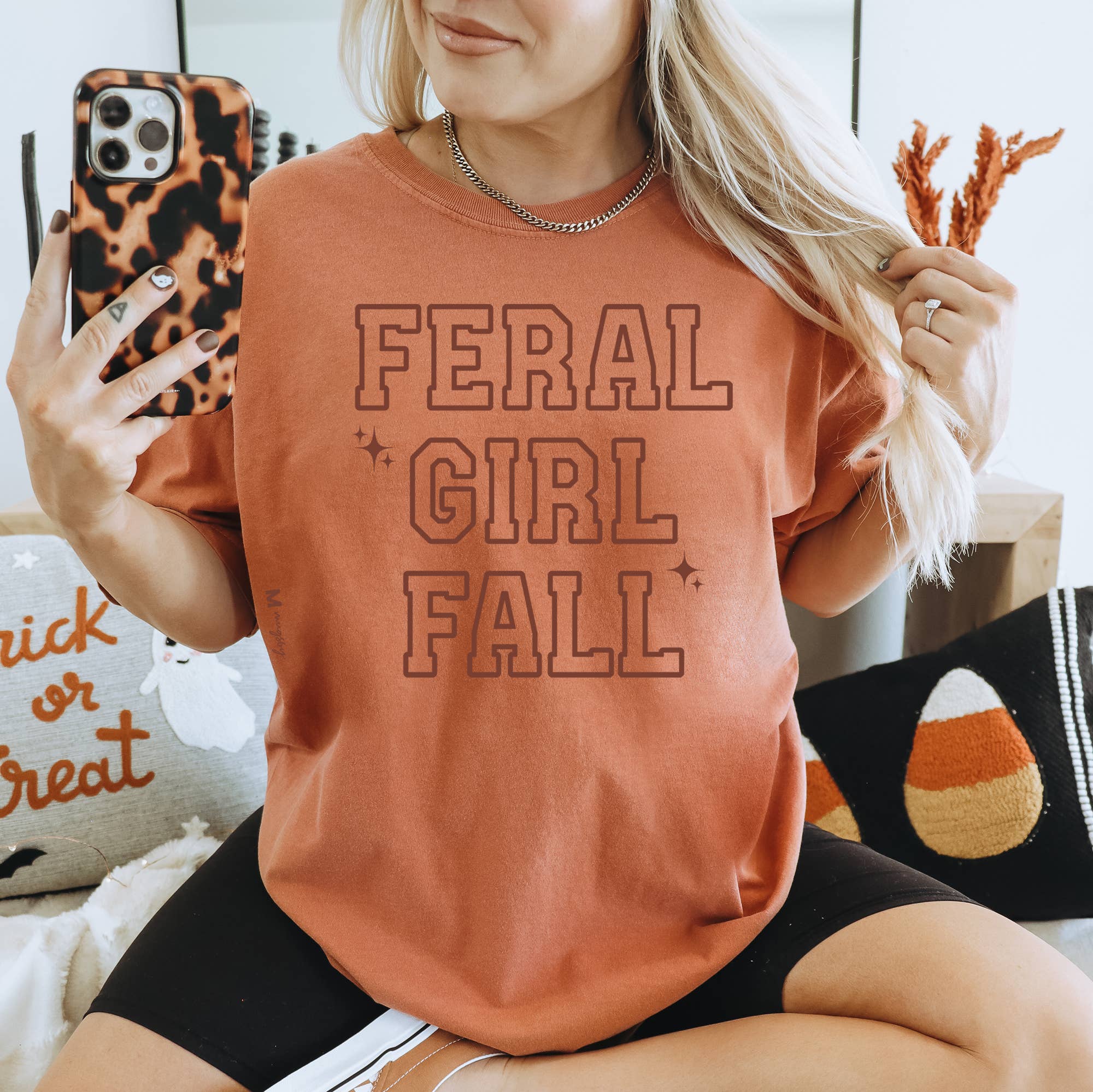 Feral Girl Fall Thanksgiving Shirt, Fall Shirt, Feral Shirt Hoodie, Sweatshirt | PodTeesHub.com