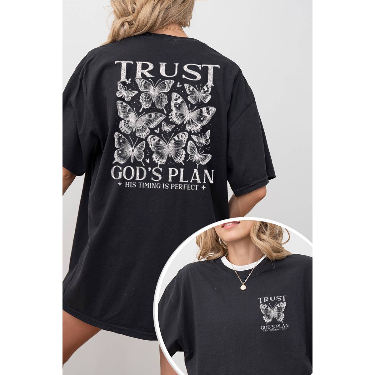 Trust Gods Plan Christian Vintage Graphic Oversized Tee Hoodie, Sweatshirt | PodTeesHub.com