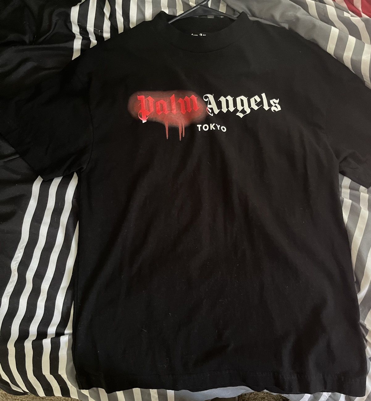 Angels Palm Angels Red Tokoyo Spray Logo T Shirt Hoodie, Sweatshirt | PodTeesHub.com