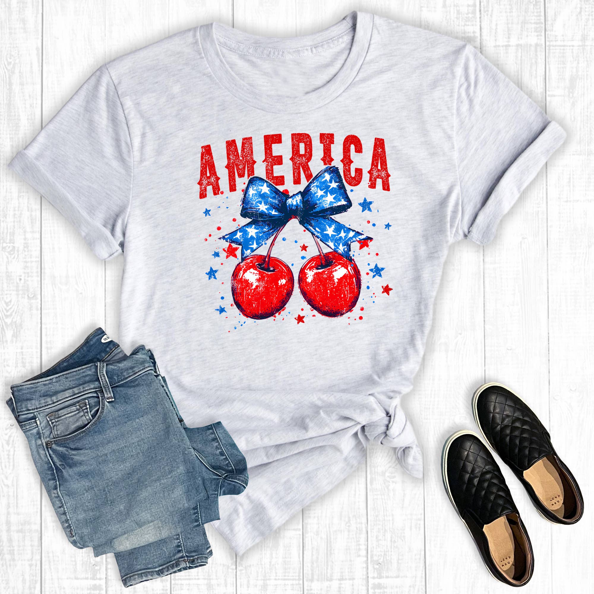 Fourth of July America Cherise Graphic Tee Hoodie, Sweatshirt | PodTeesHub.com