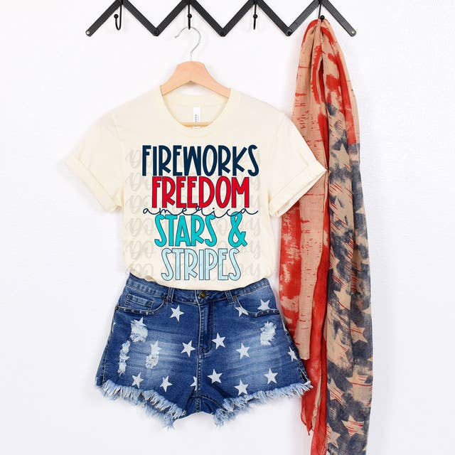 Fireworks Freedom America Stars & Stripes Everyday Tee Hoodie, Sweatshirt | PodTeesHub.com