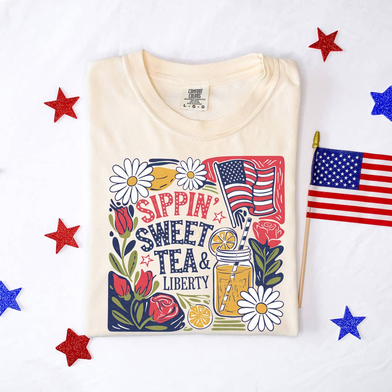 Sippin' Sweet Tea & Liberty Tee Hoodie, Sweatshirt | PodTeesHub.com
